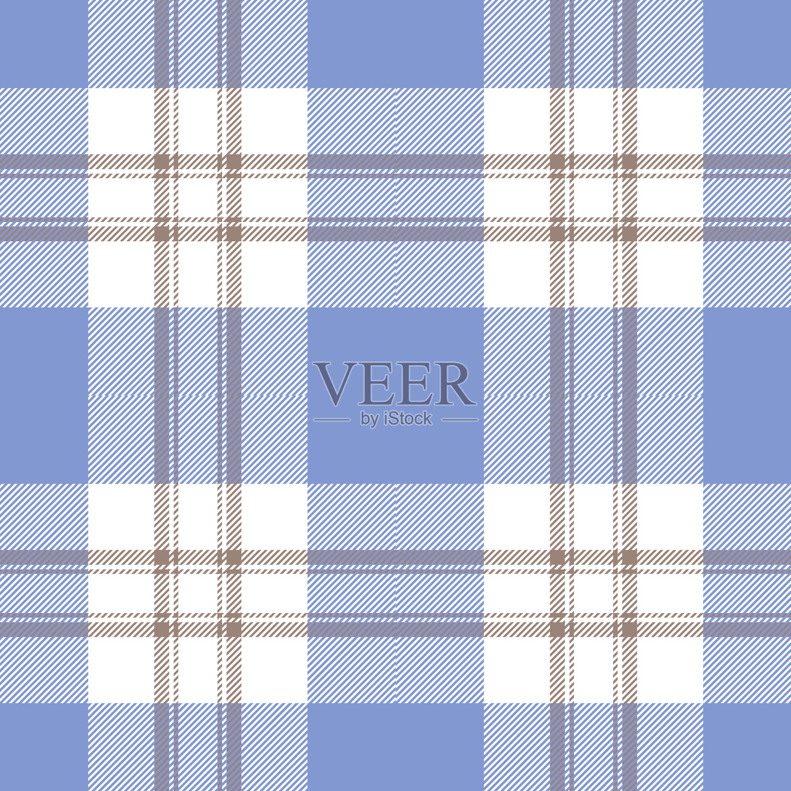 浅蓝色和米色格子图案插画图片素材