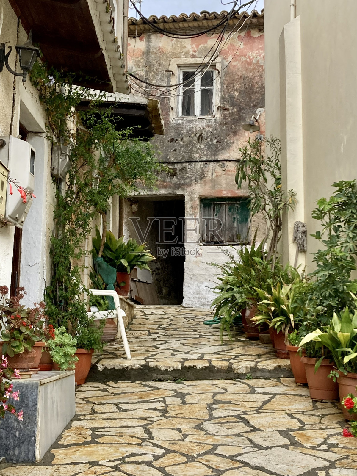 希腊 - 科尔福 - 锡纳拉德斯村照片摄影图片