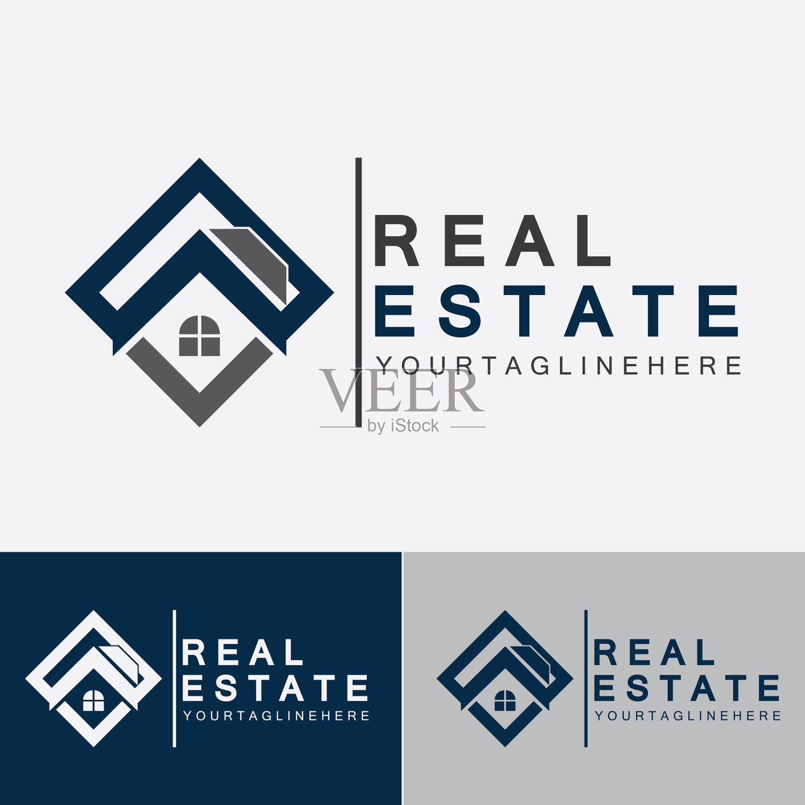 房地产企业标志模板建设插画图片素材