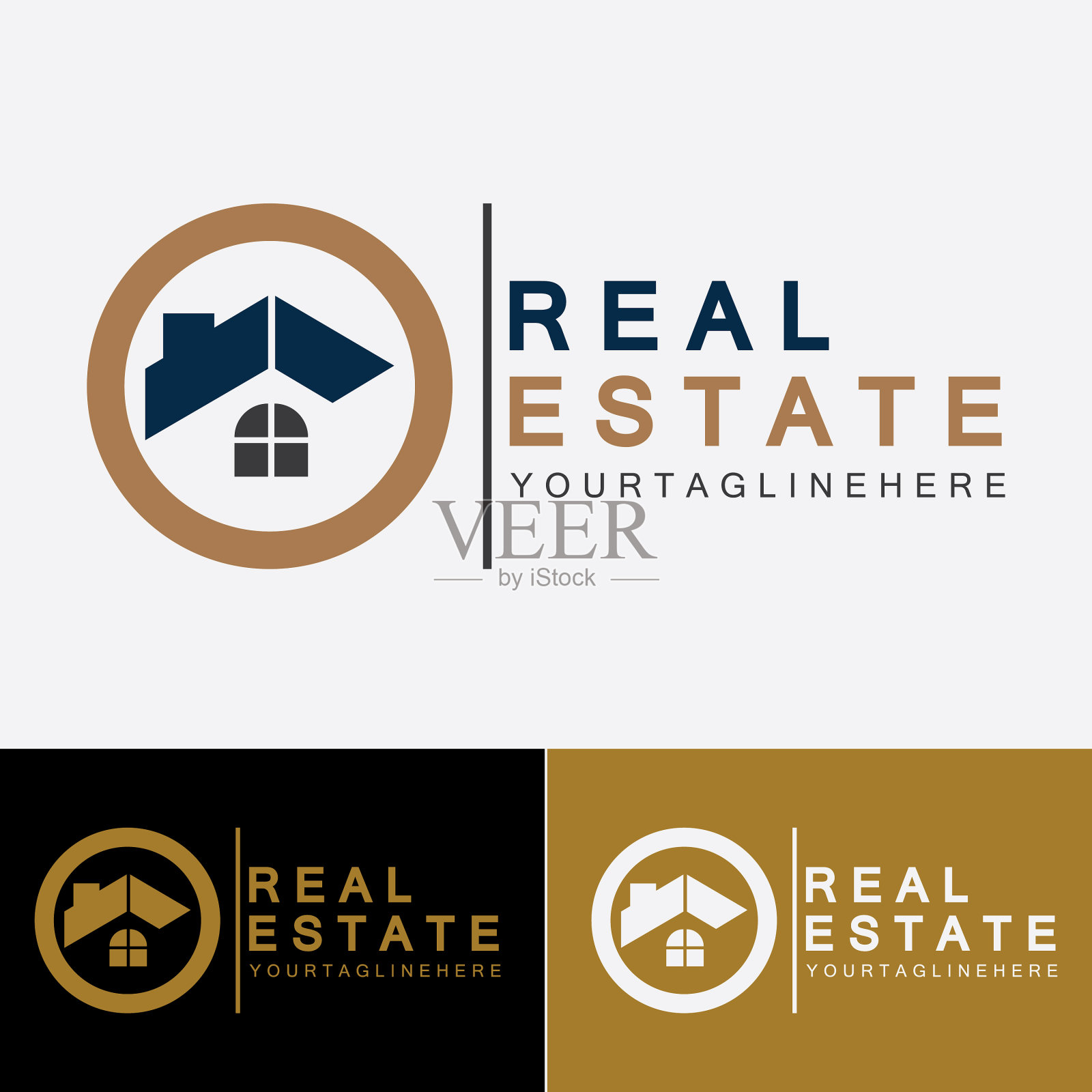 房地产企业标志模板建设插画图片素材