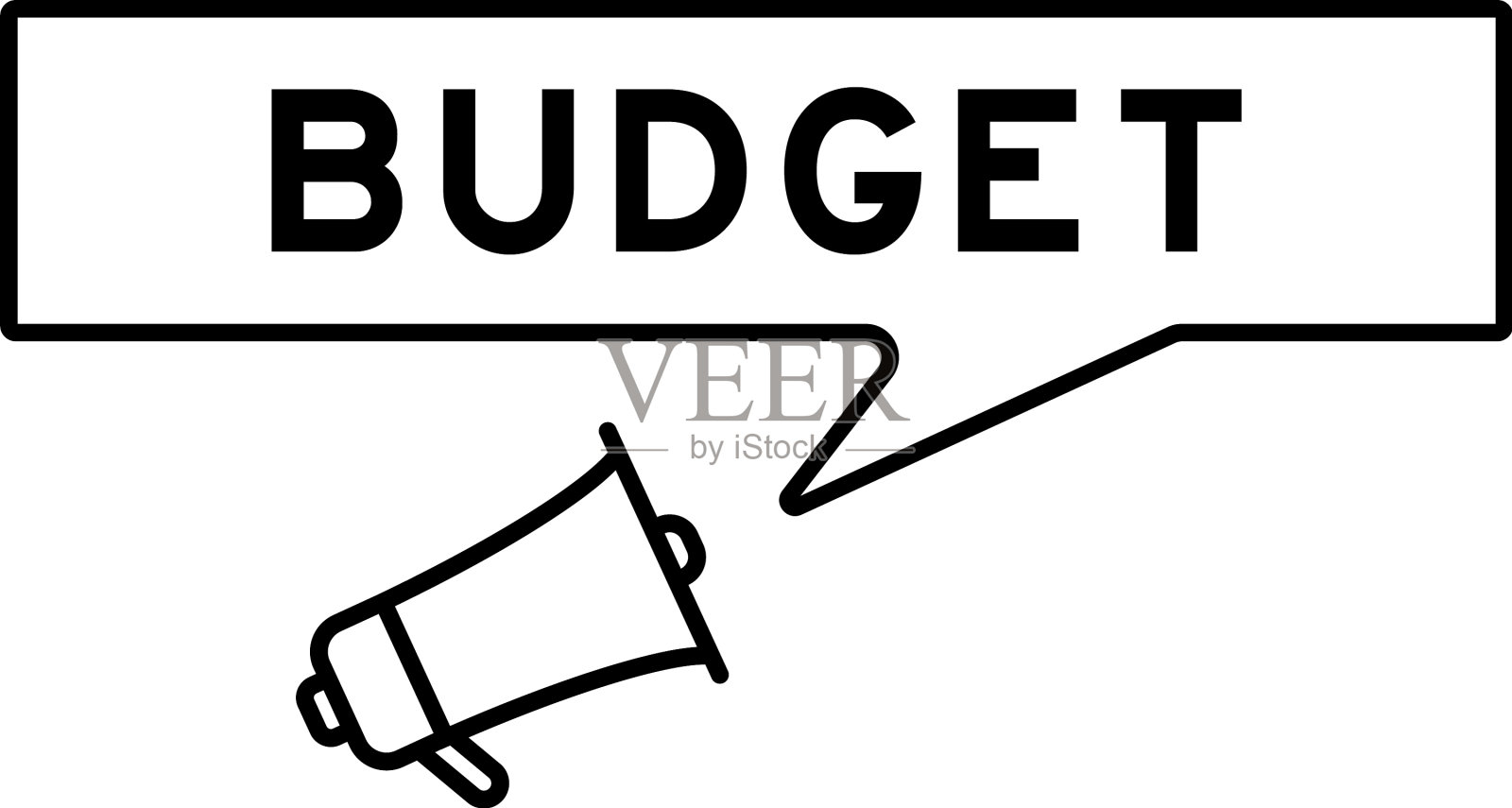 扩音器图标与语音泡沫在词预算图标素材