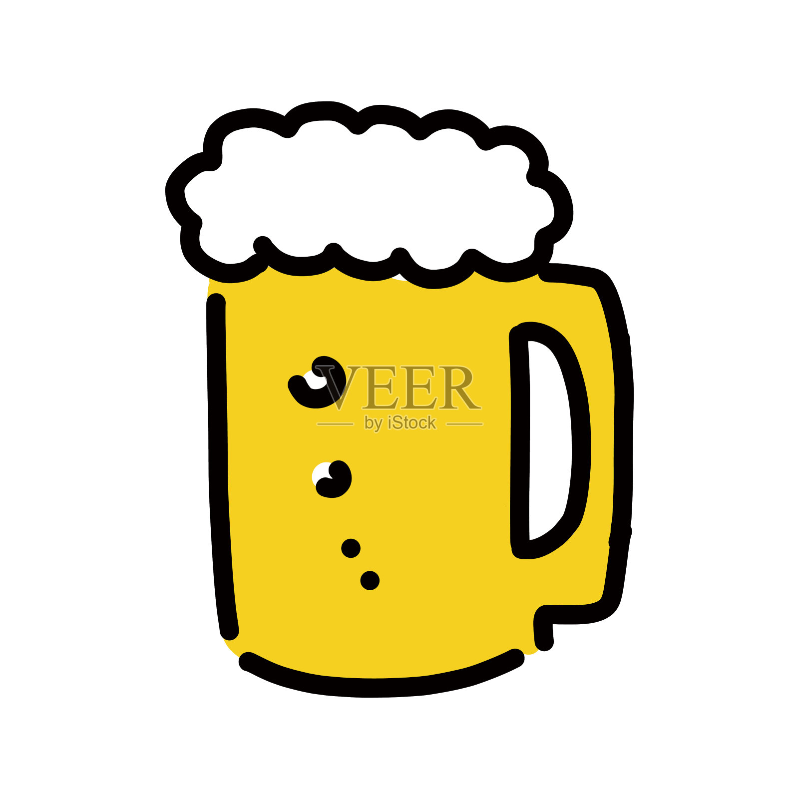 简单的图标中型啤酒杯设计元素图片