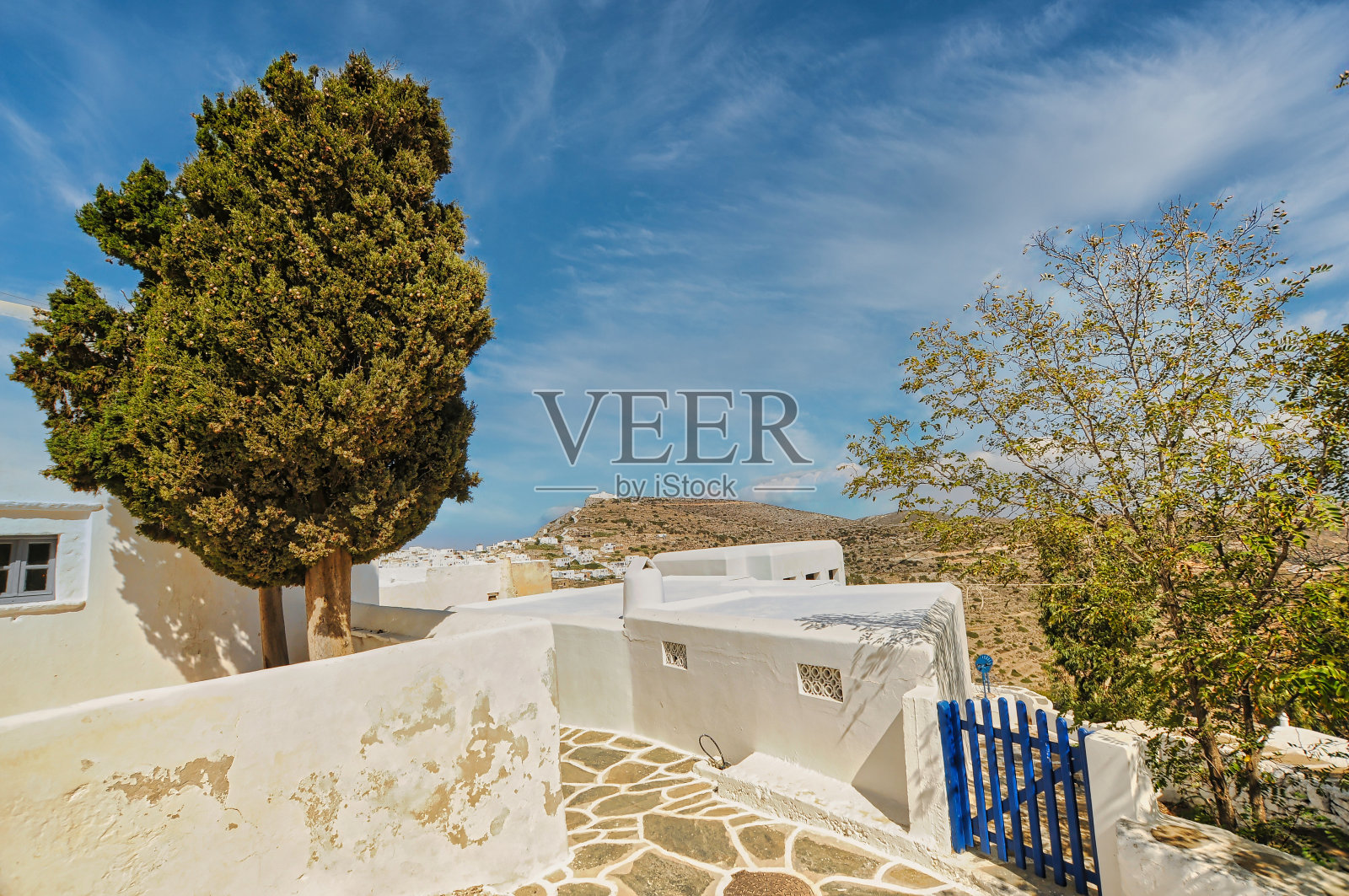 希腊锡基诺斯岛的乔拉村照片摄影图片