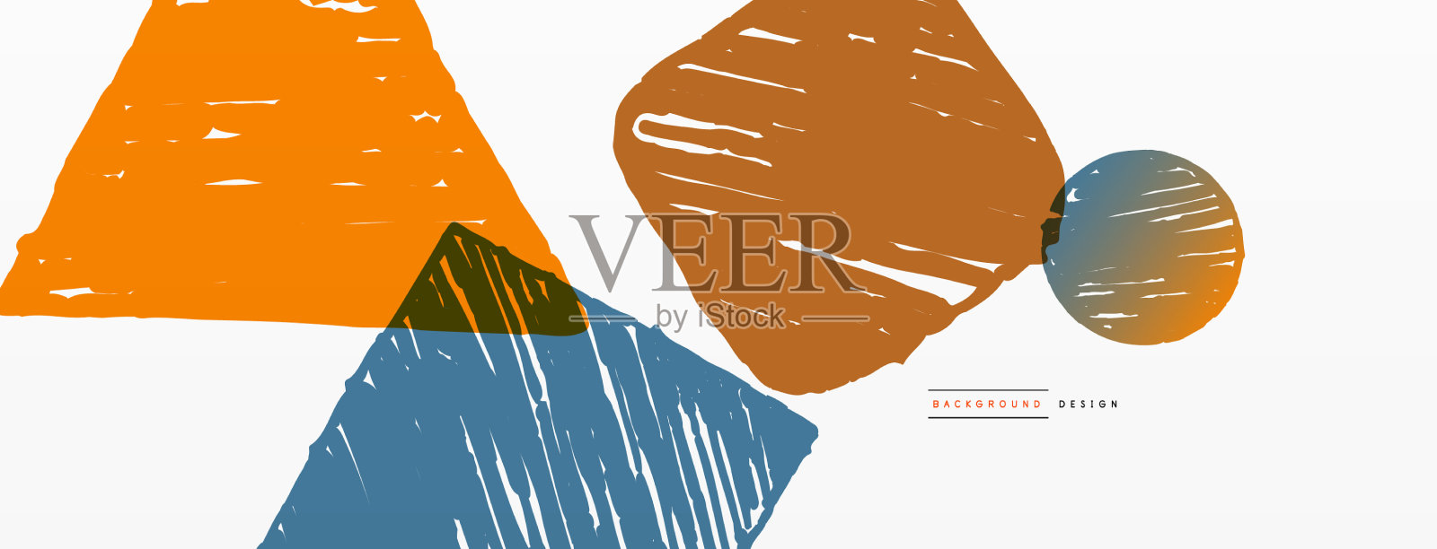 抽象背景手绘几何形状插画图片素材