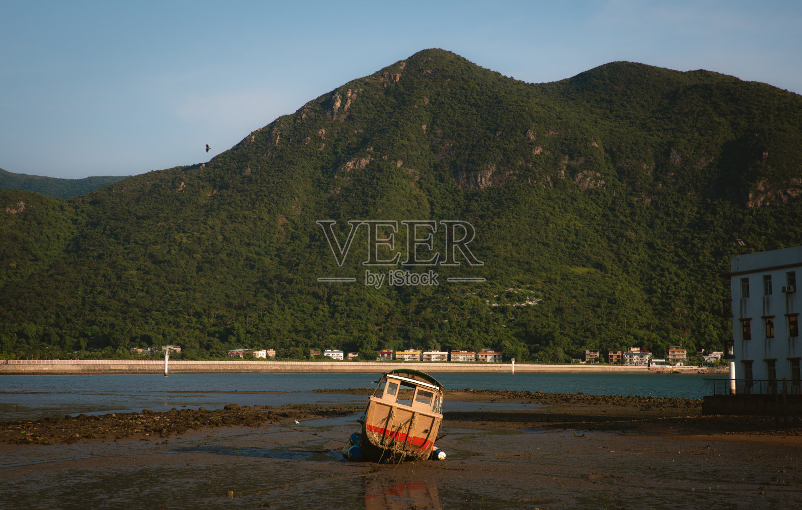 海滩上的船照片摄影图片