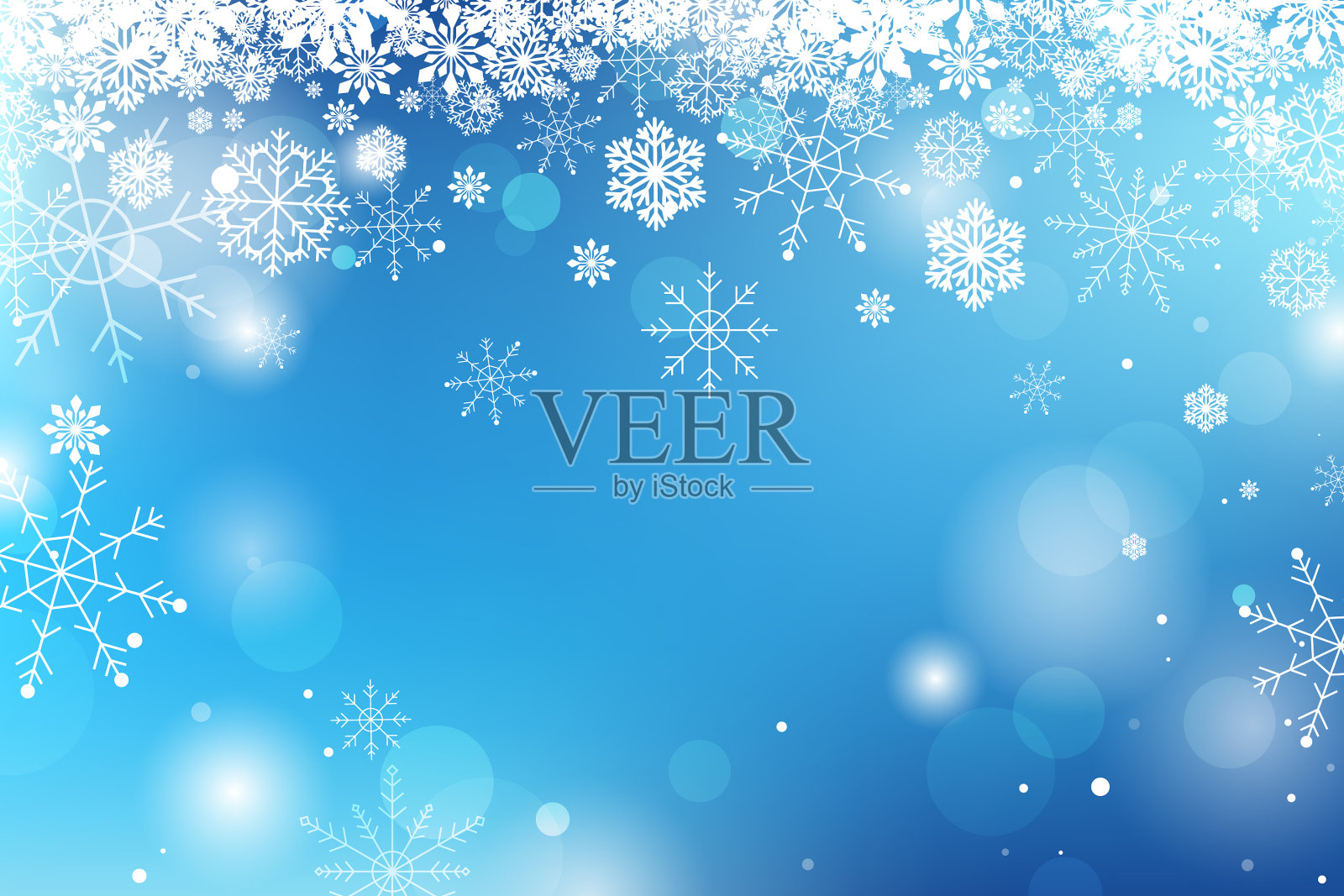 现实的雪花边境插画图片素材