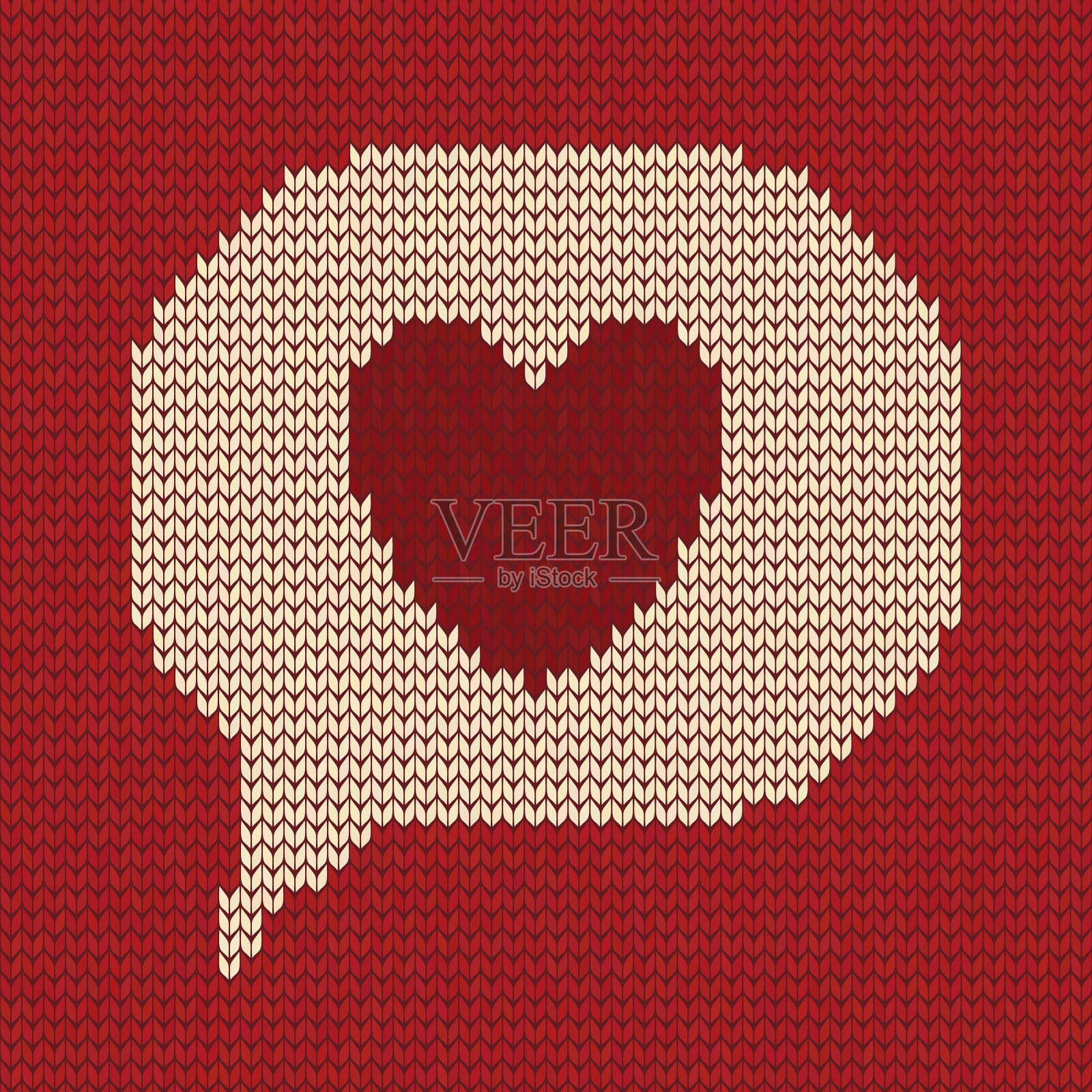 心在红底编织的话语泡泡里插画图片素材