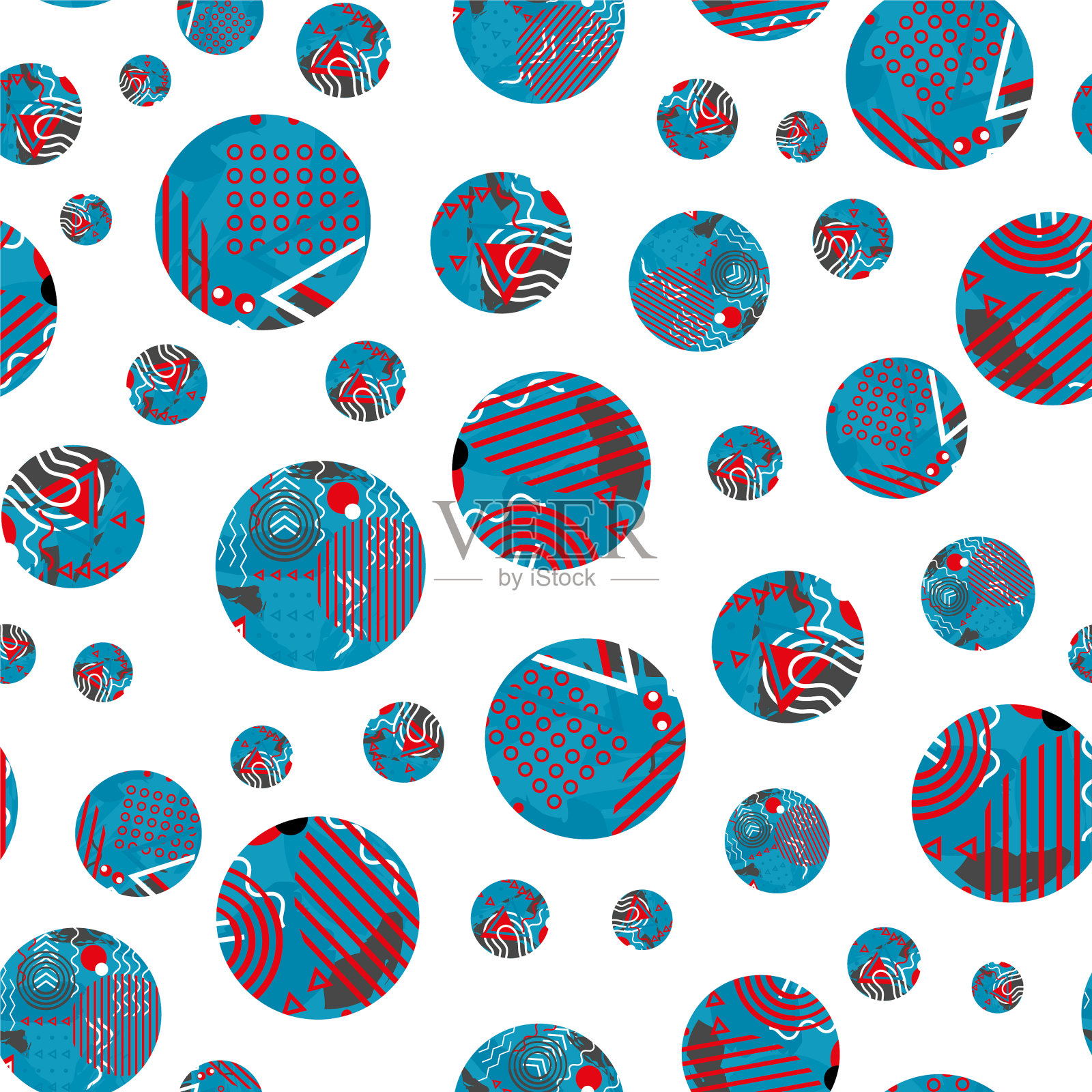 孟菲斯设计背景分散的圆圈插画图片素材