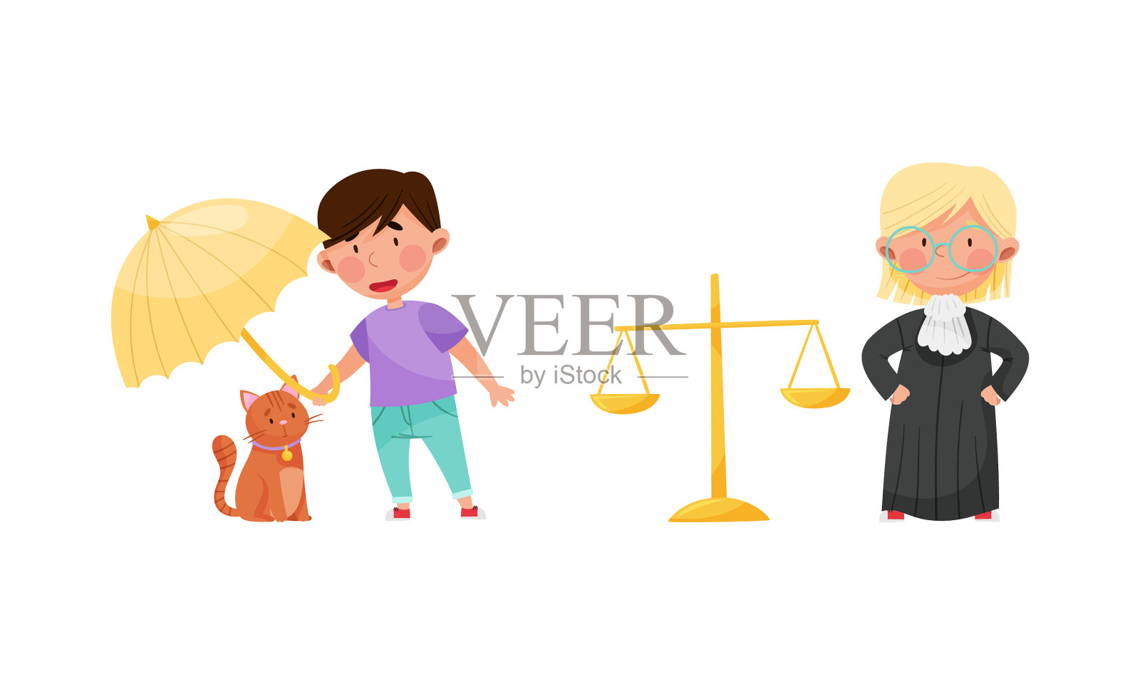 诚实公正的孩子让孩子受到保护设计元素图片