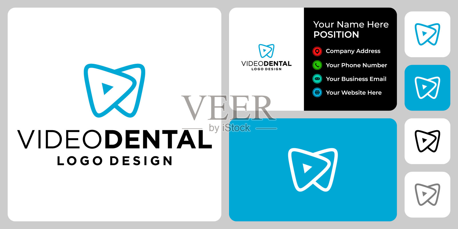 牙科视频标志插画图片素材