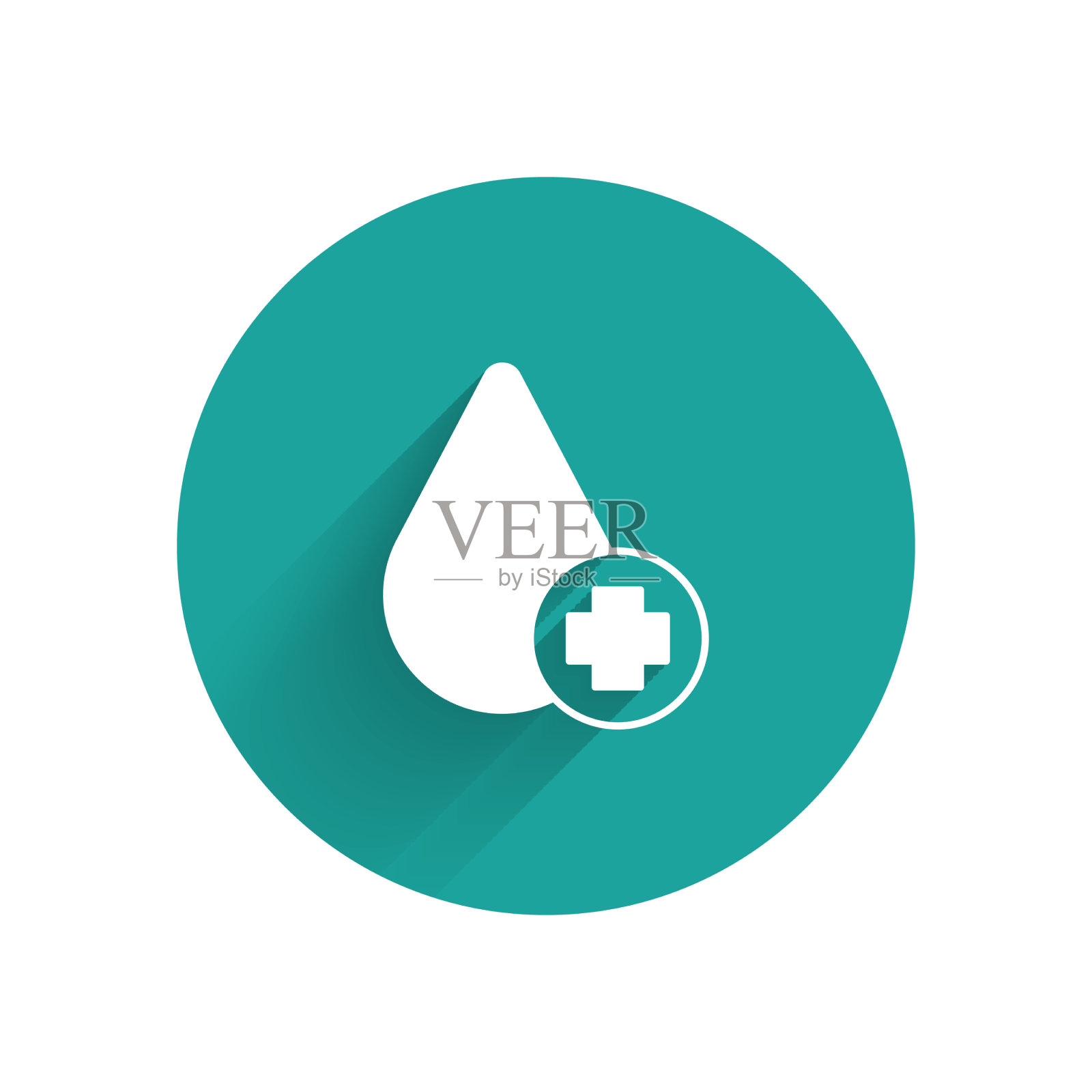 白色捐献滴血与十字图标隔离插画图片素材