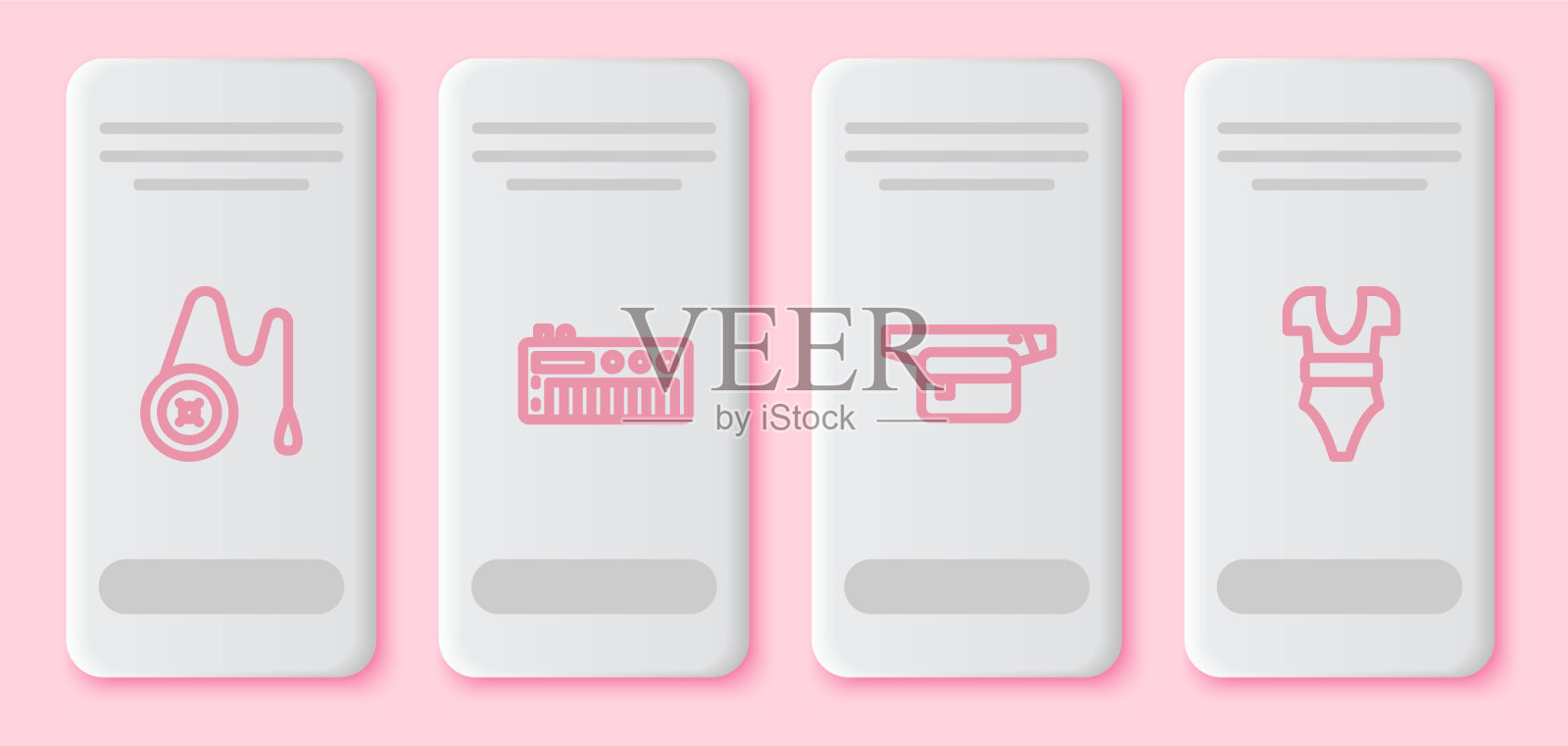 集线悠悠球玩具音乐合成器腰袋的插画图片素材