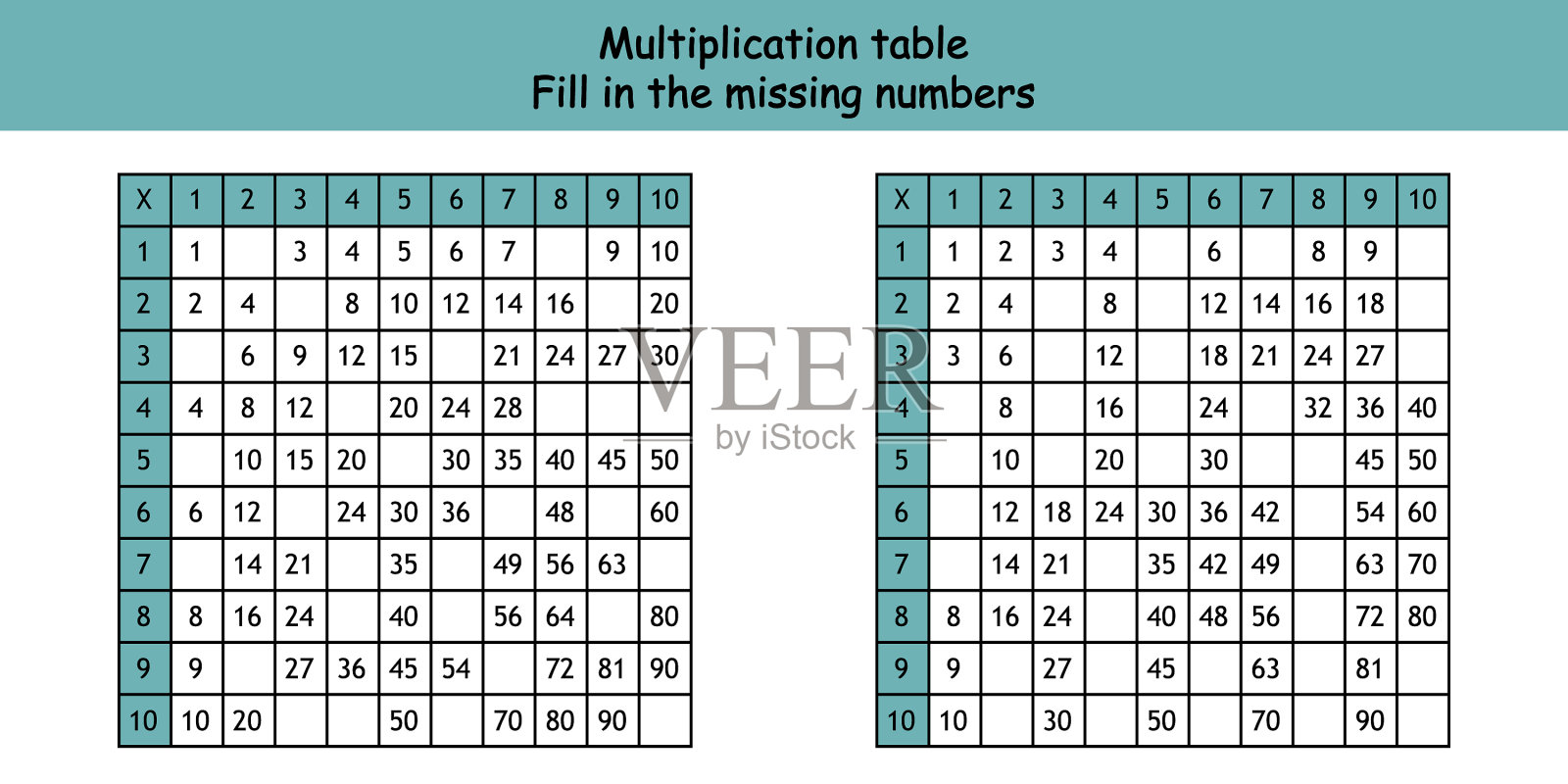 把缺的数用乘法平方贴出来插画图片素材