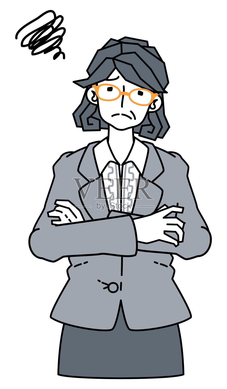 西装革履的中年妇女的形象设计元素图片