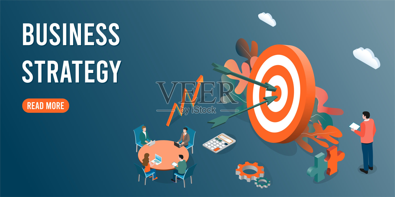 商人和女商人为商业计划开会插画图片素材