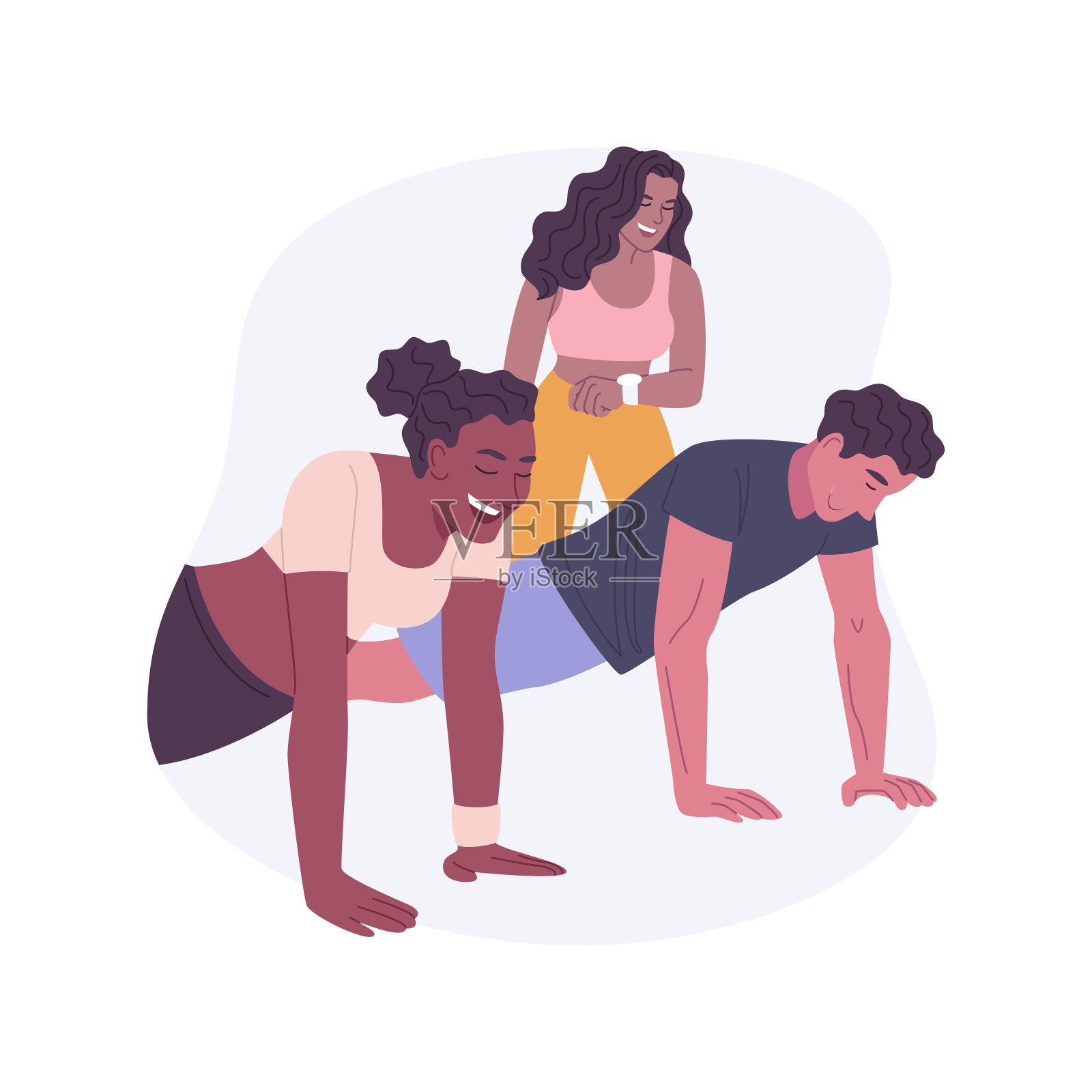 集训组孤立卡通矢量插图。插画图片素材