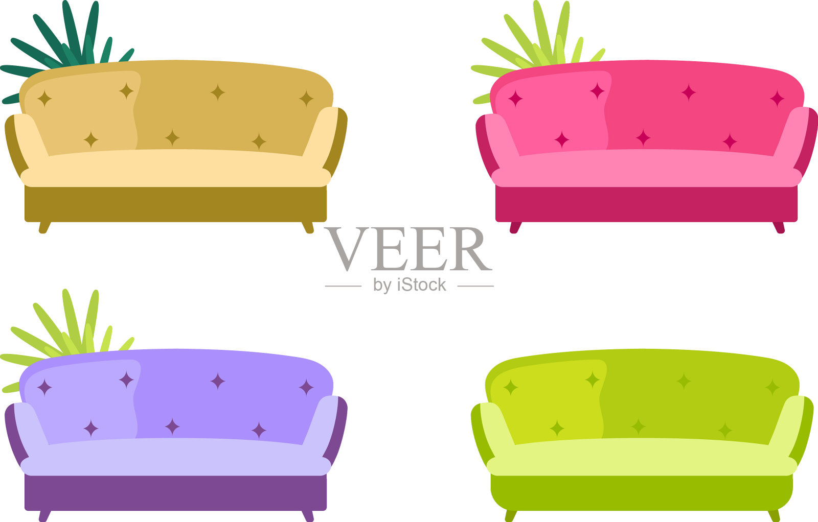 沙发平色物件设置图标素材