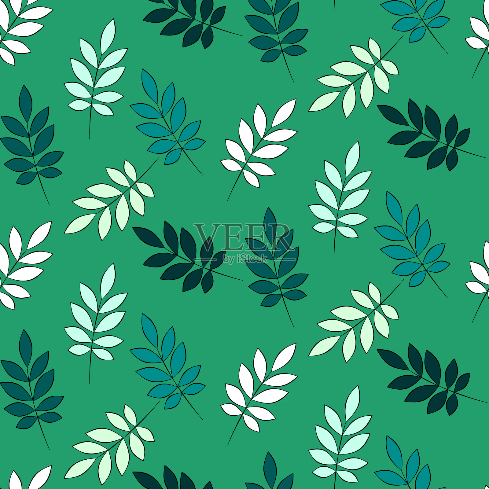 叶子无缝半滴模式插画图片素材