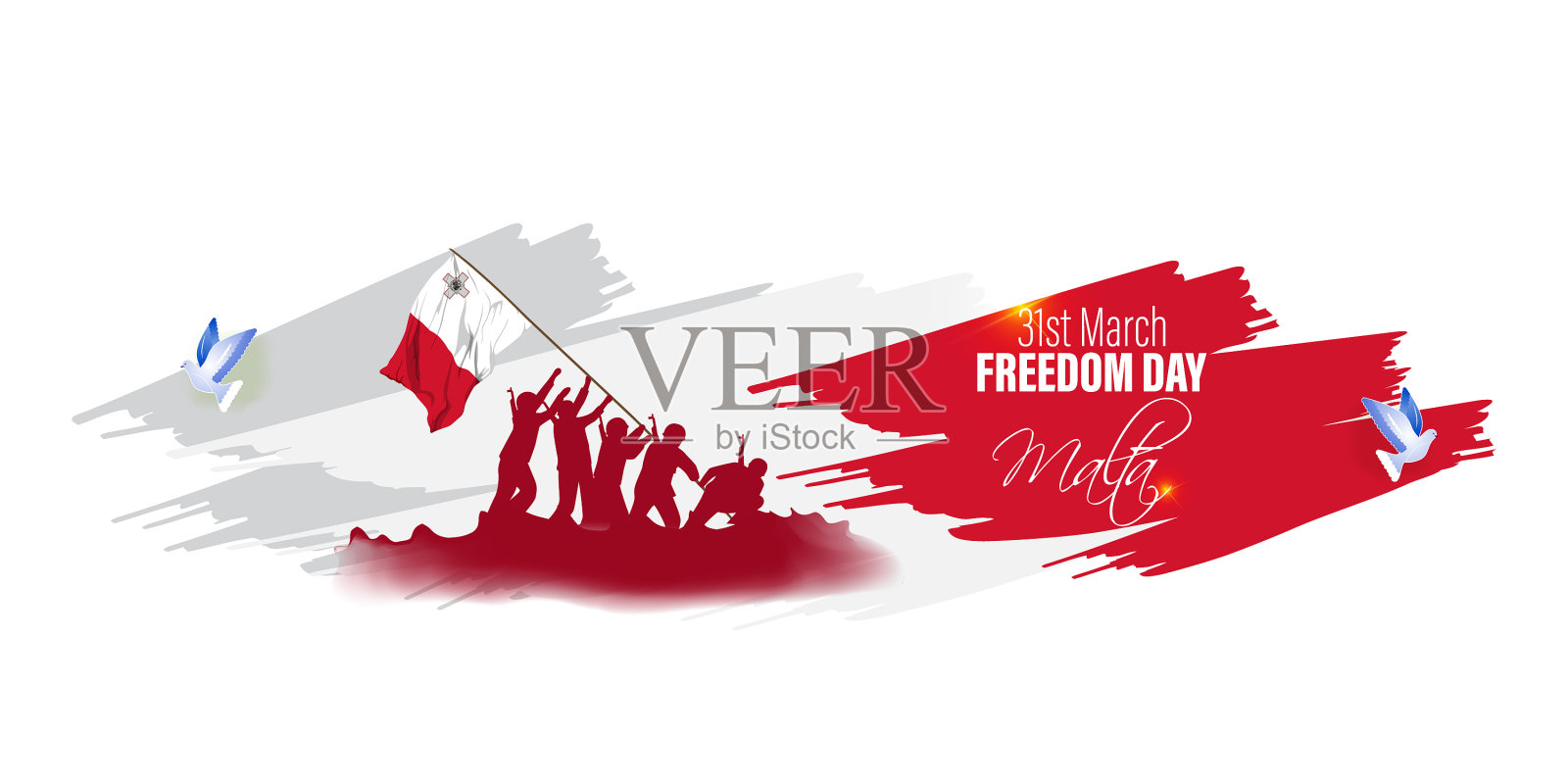 马耳他自由日插画图片素材