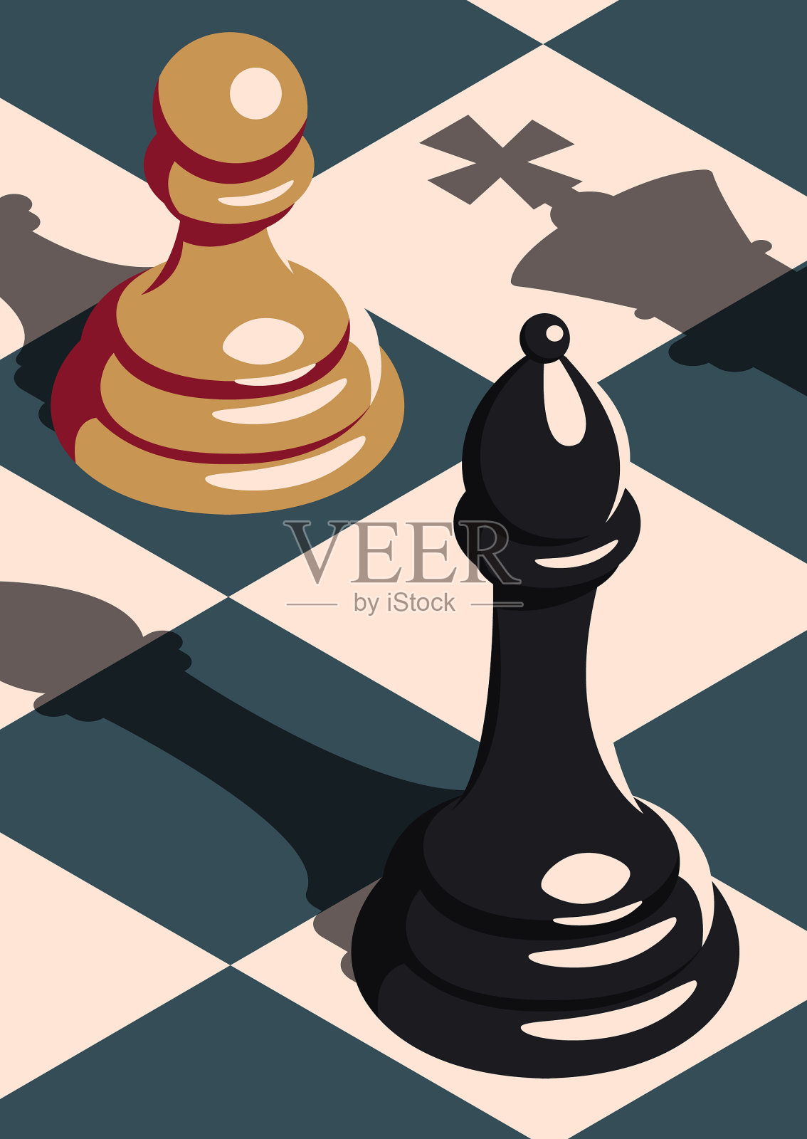 国际象棋游戏概念插画图片素材