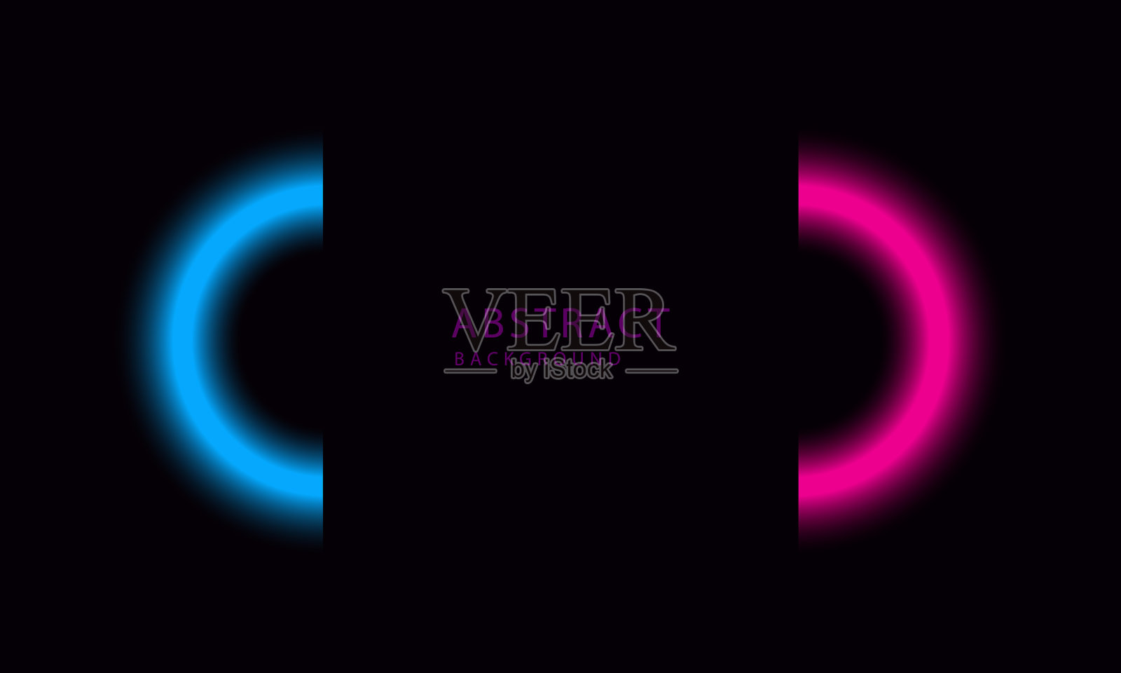 抽象蓝色霓虹灯形状的黑色背景插画图片素材