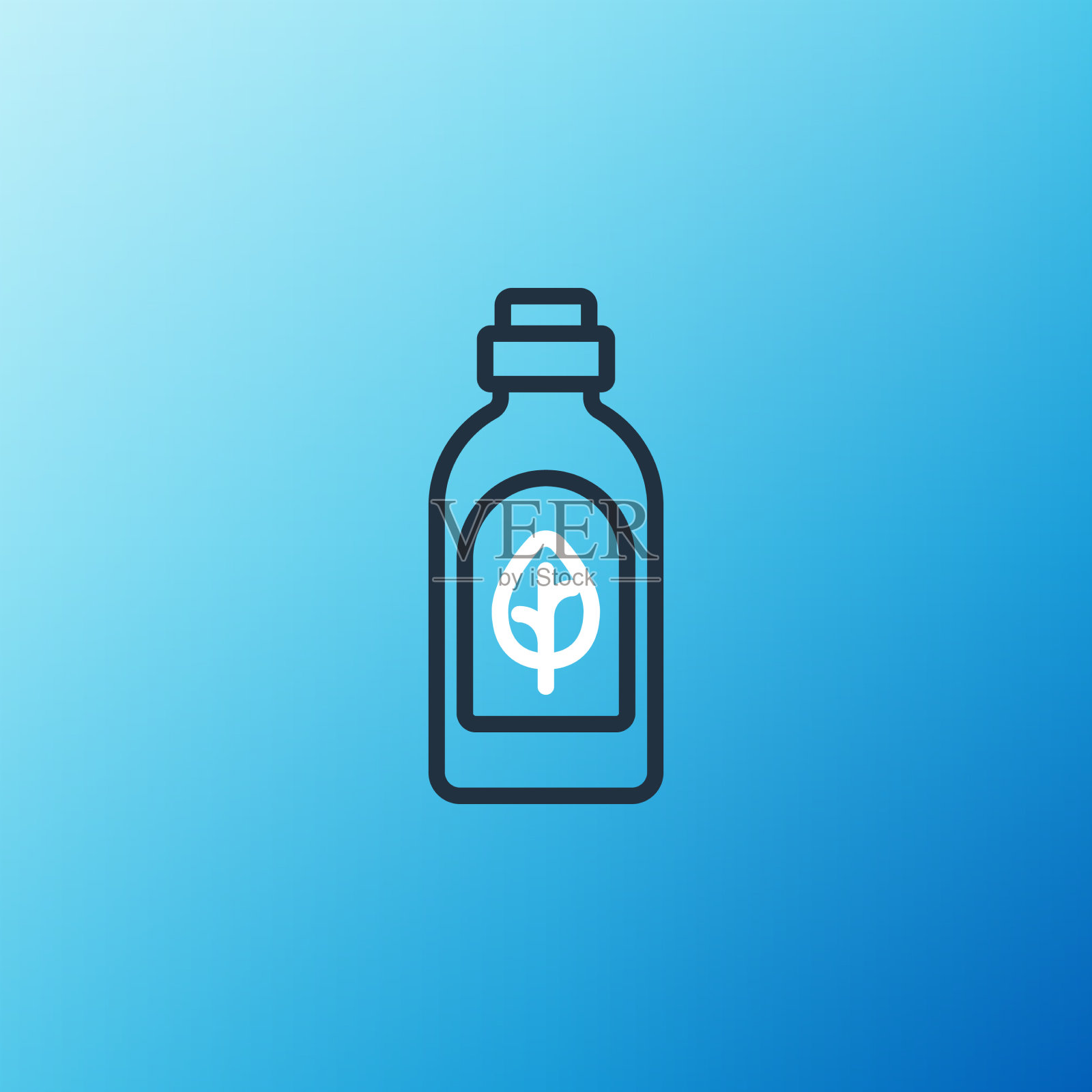 行精油瓶图标孤立在蓝色上插画图片素材