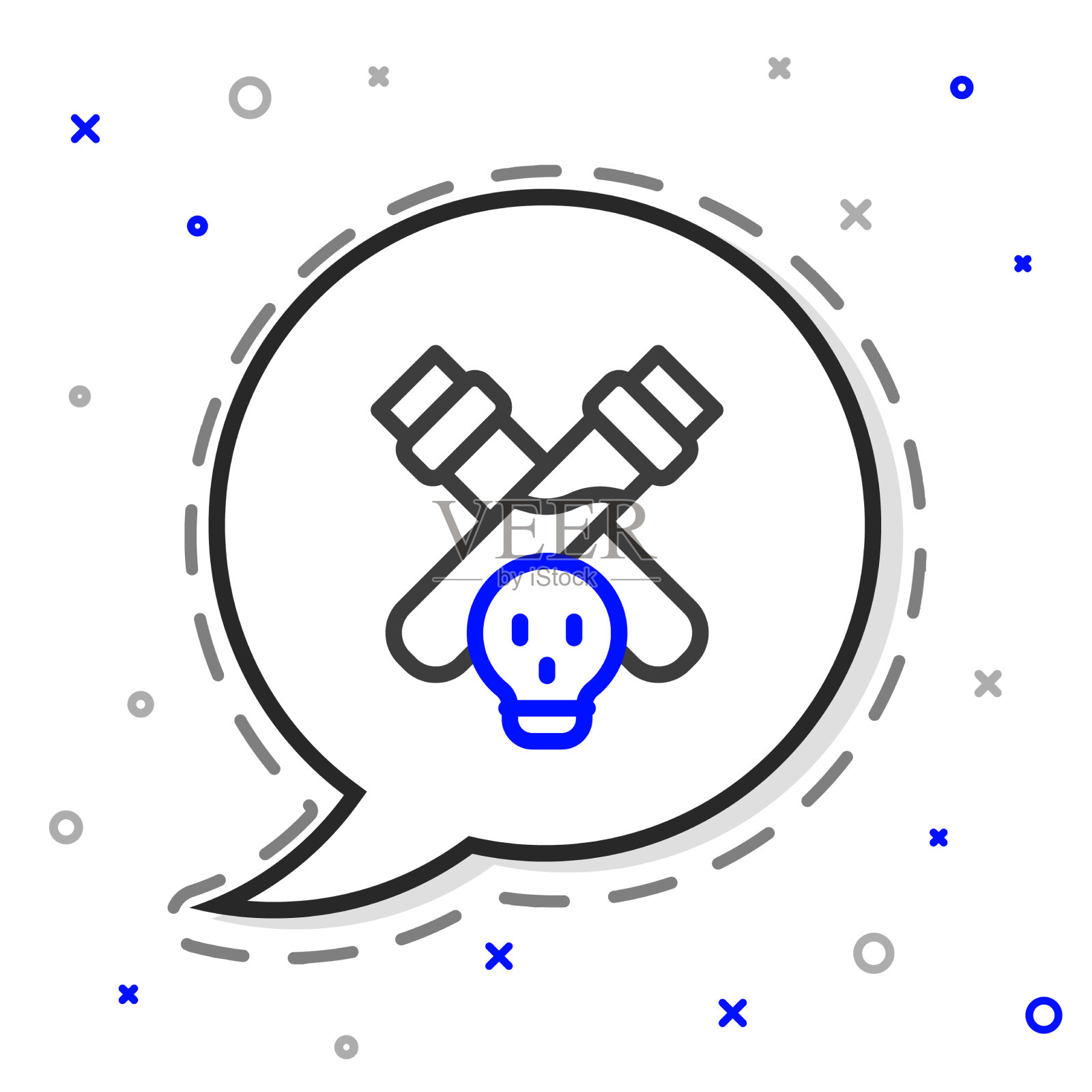 线瓶与药水图标孤立在白色图标素材