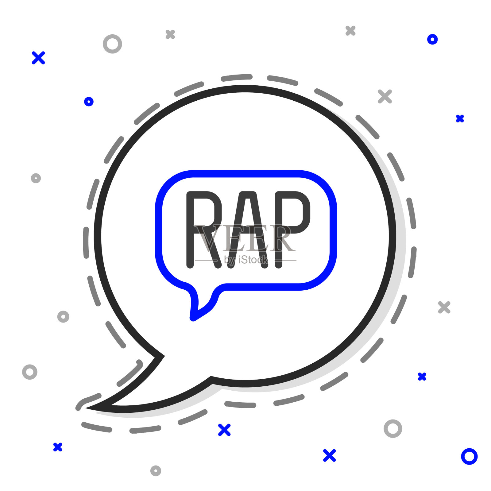 行说唱音乐图标孤立在白色背景插画图片素材