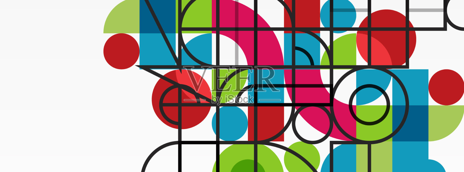 最小几何抽象背景圆插画图片素材