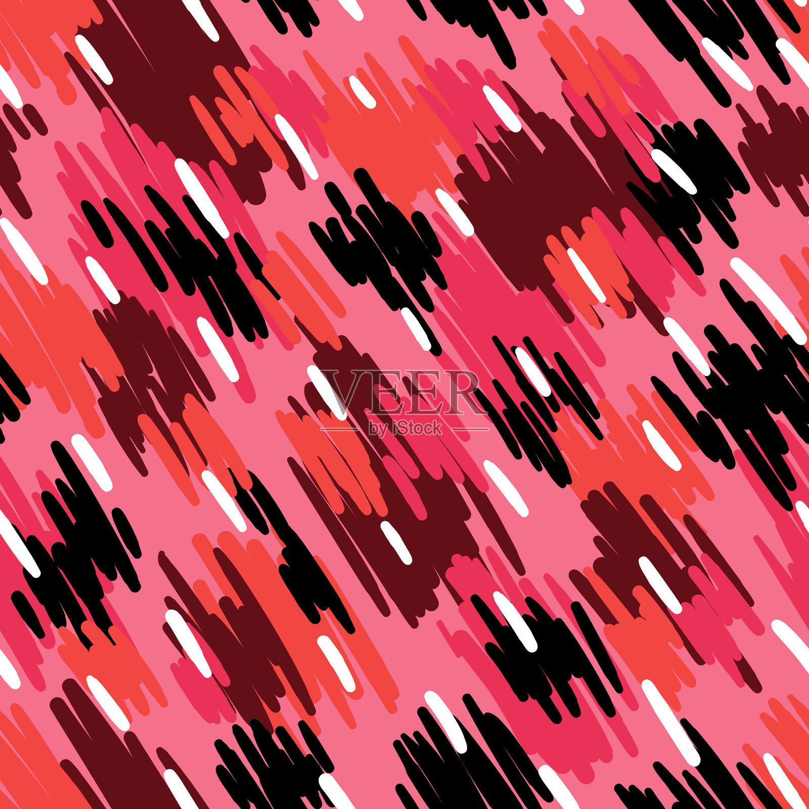 粉色无缝背景与抽象点和插画图片素材