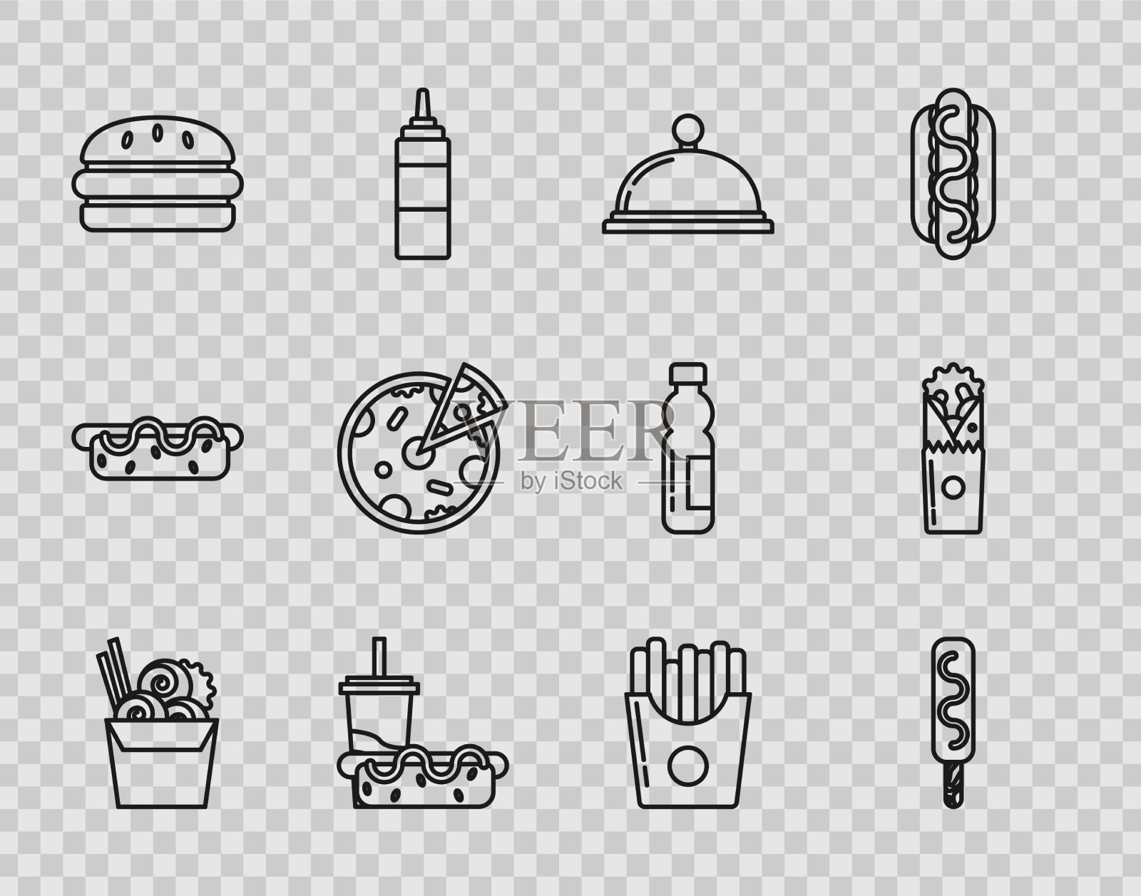 将亚洲面条装在纸盒和筷子里图标素材