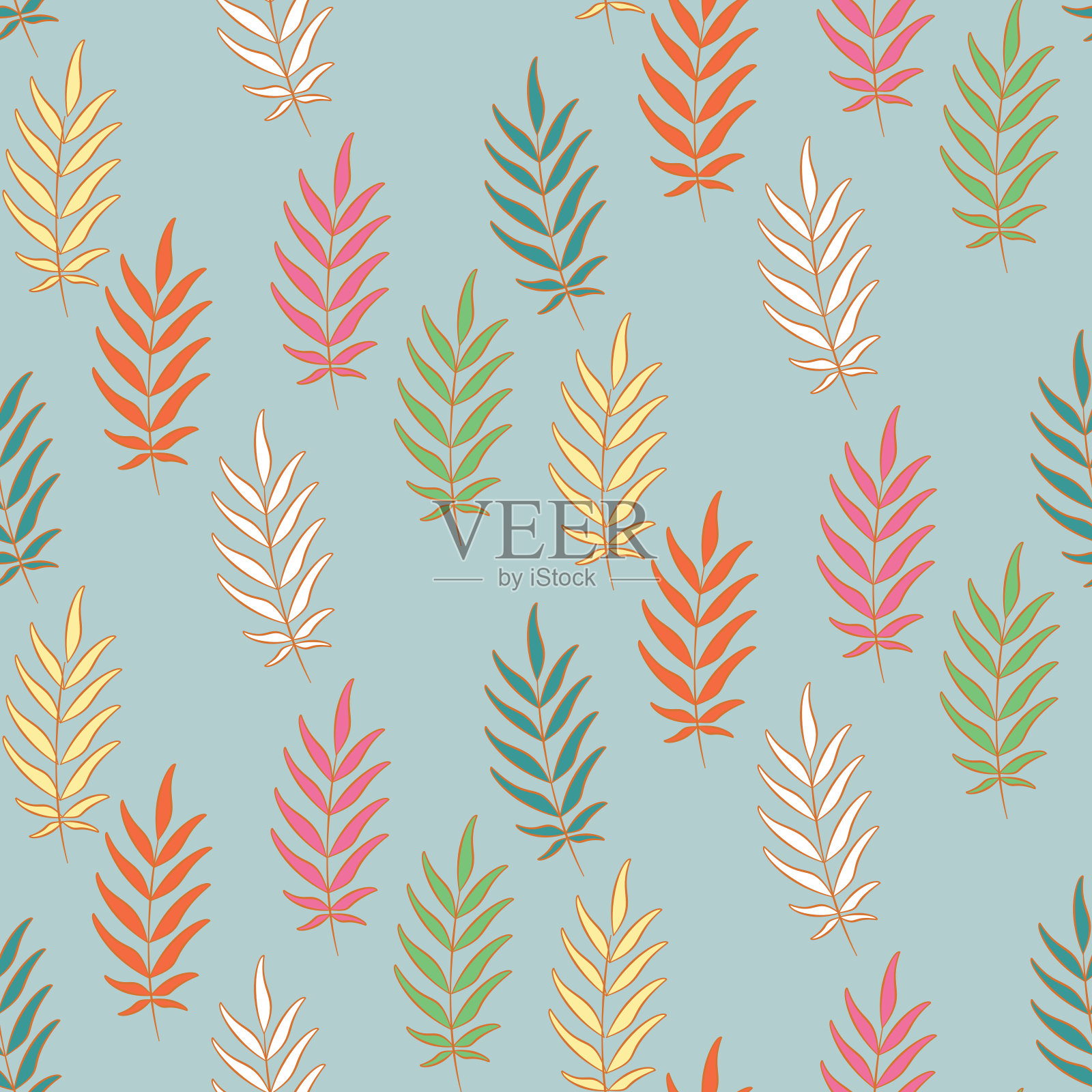 叶子无缝半滴模式插画图片素材