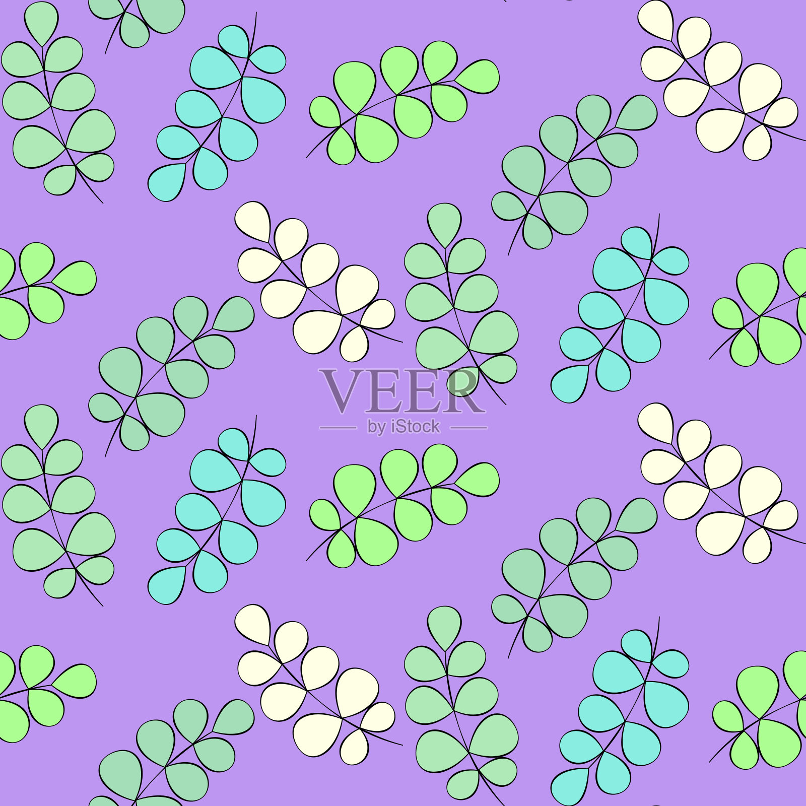 叶子无缝半滴模式插画图片素材