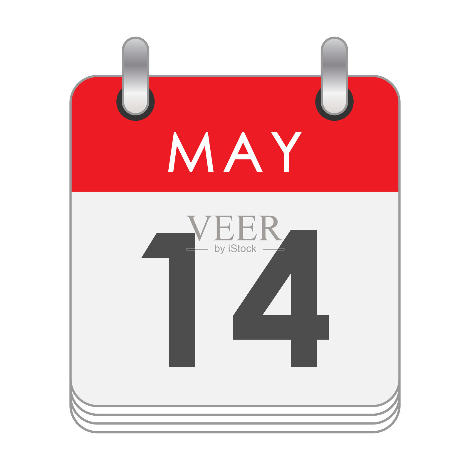 5月14日一页带日期的翻页日历设计元素图片