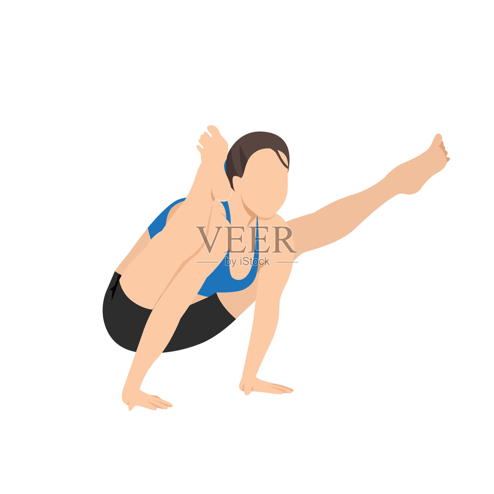 女子在做萤火虫式的俯卧撑练习设计元素图片