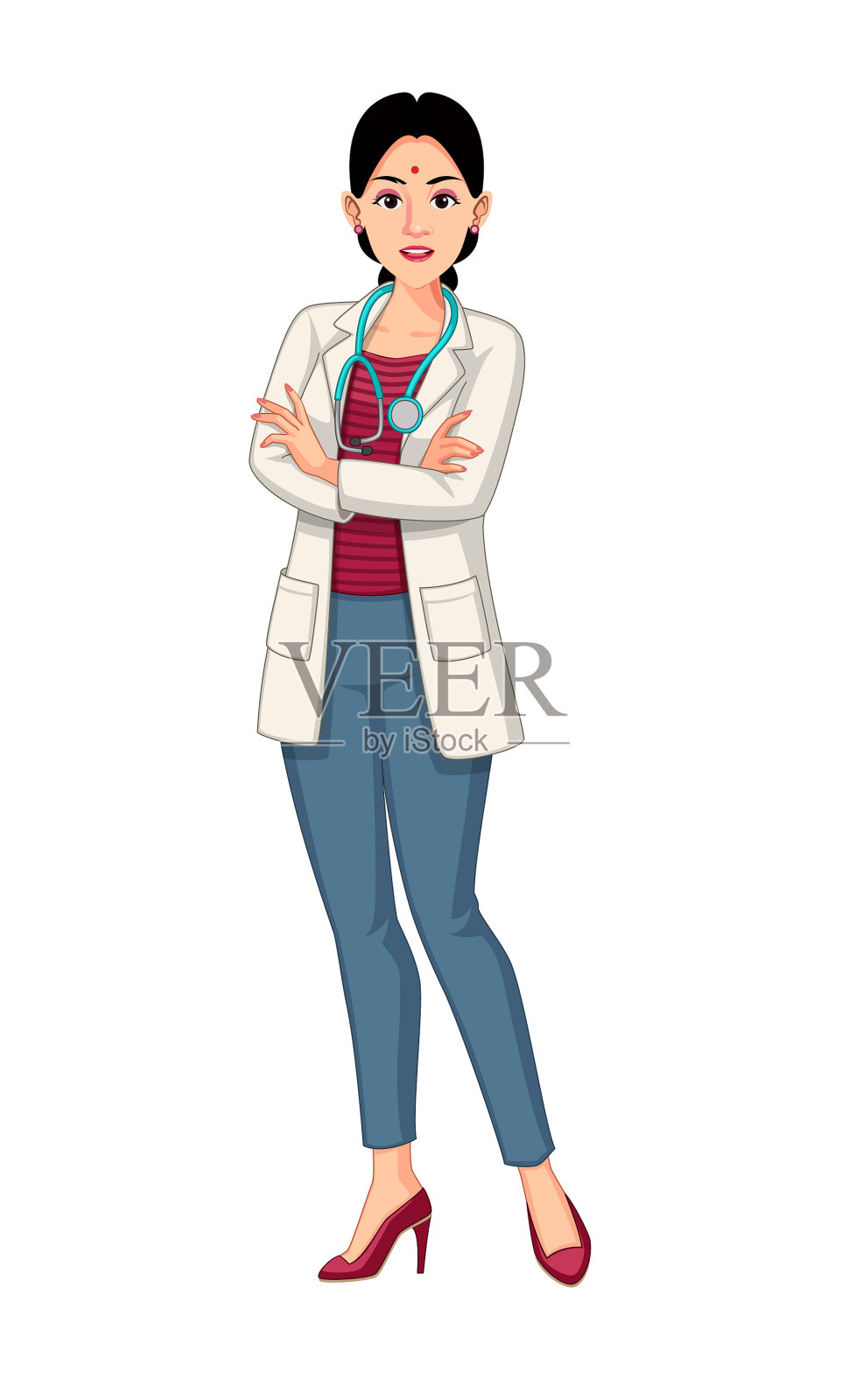 印度女医生2插画图片素材