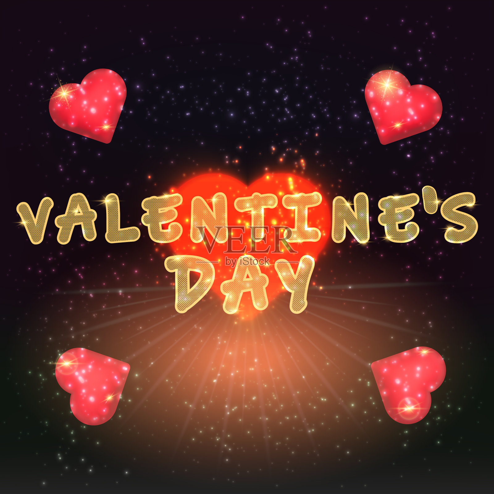 夜空的星空和心灵的背景插画图片素材