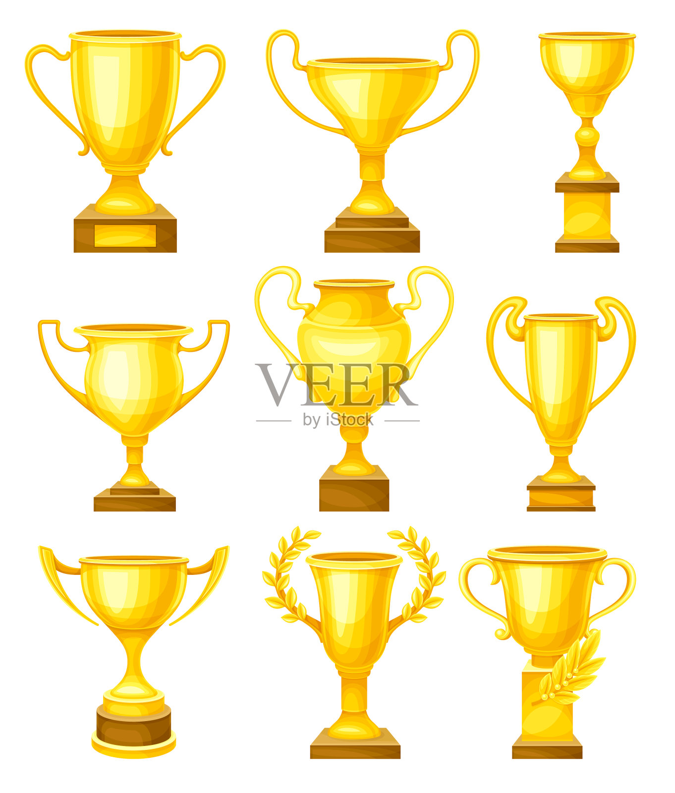 金质冠军奖杯，金质奖杯高脚杯设计元素图片
