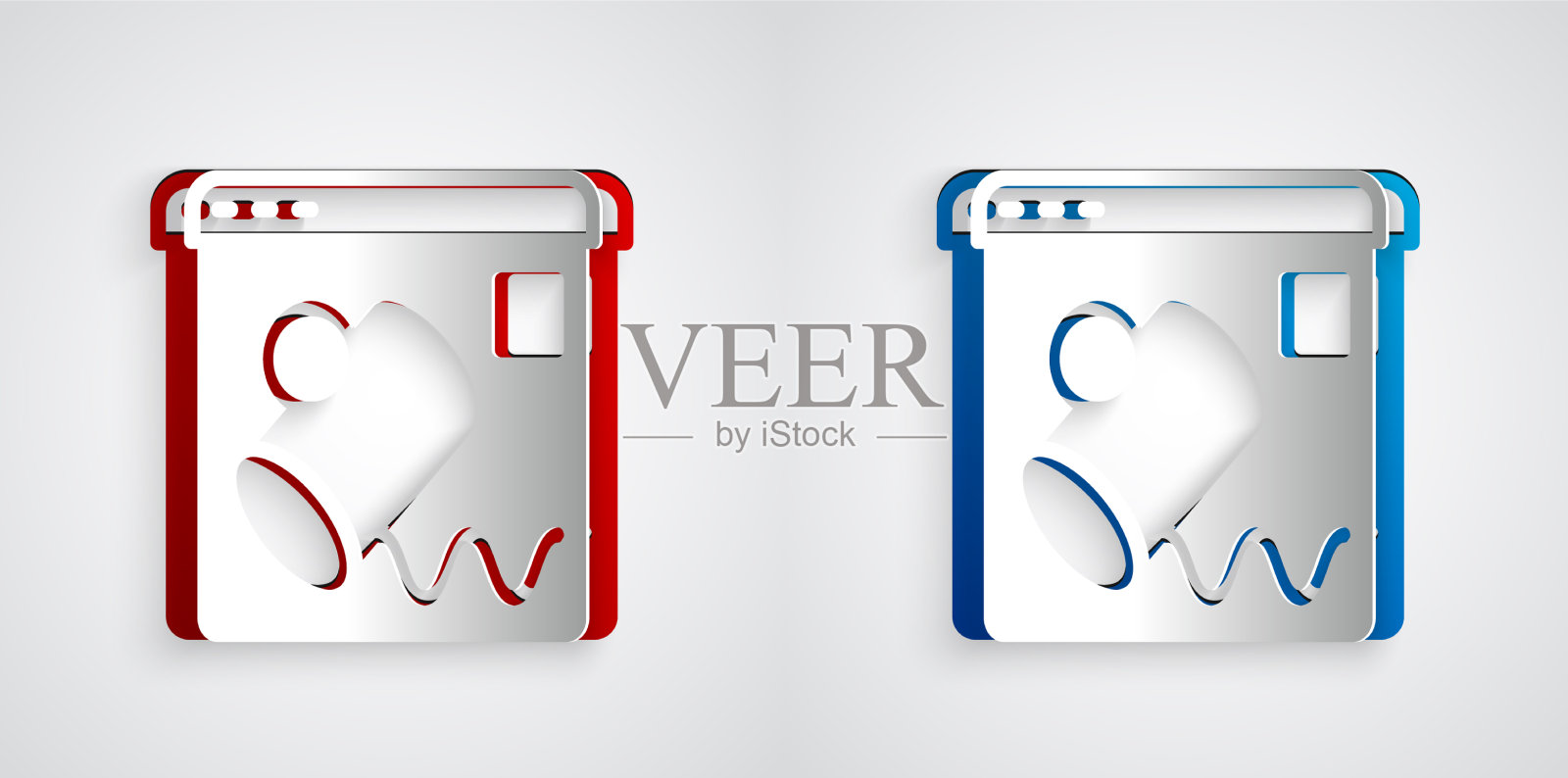 剪纸数据可视化图标孤立在灰色上图标素材