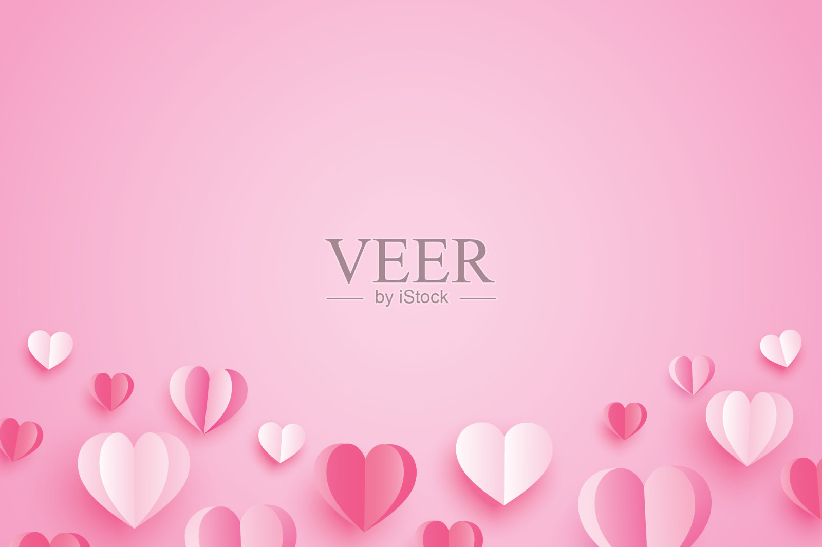 带着纸心和副本，祝你情人节快乐插画图片素材