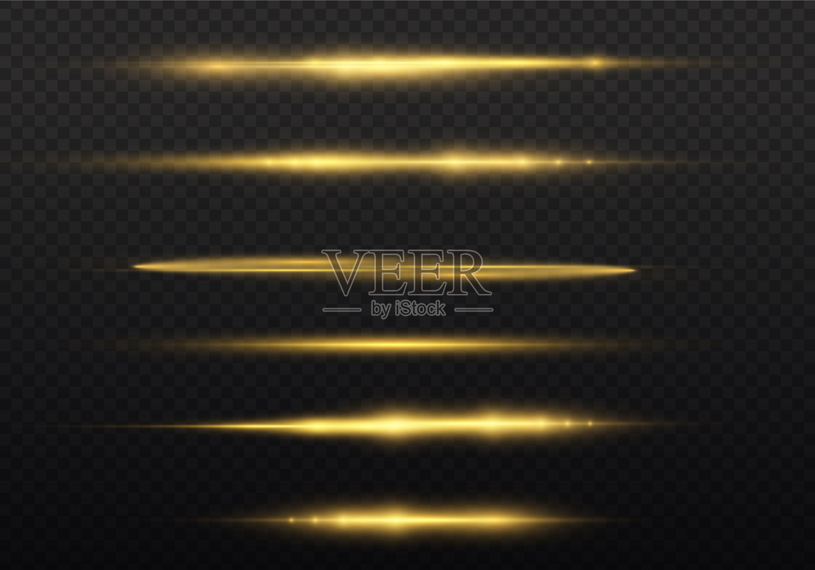 水平光线闪烁黄色水平线插画图片素材