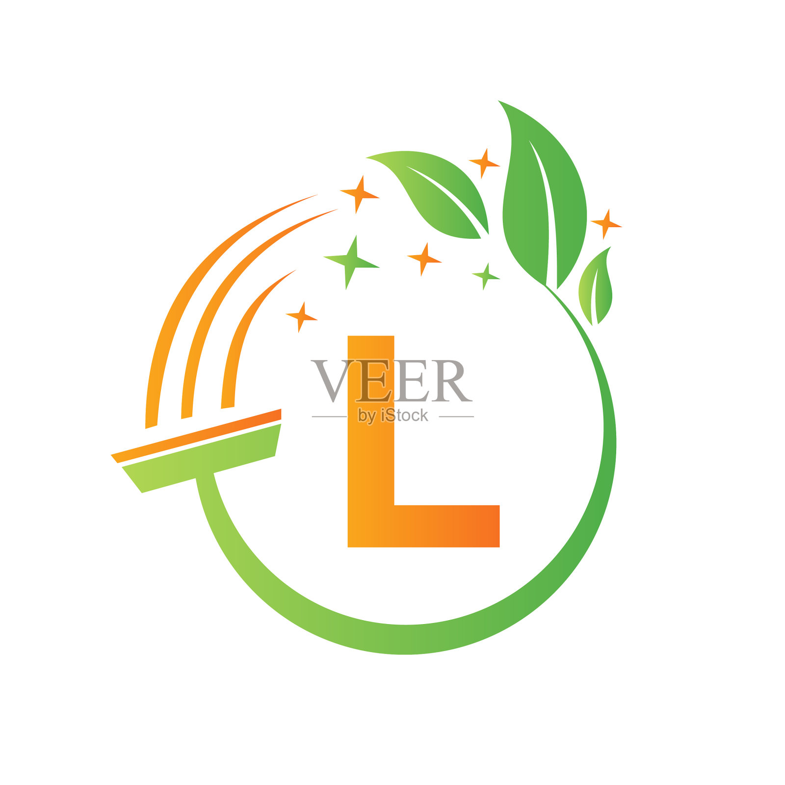 清洁服务女工标志上的字母l插画图片素材