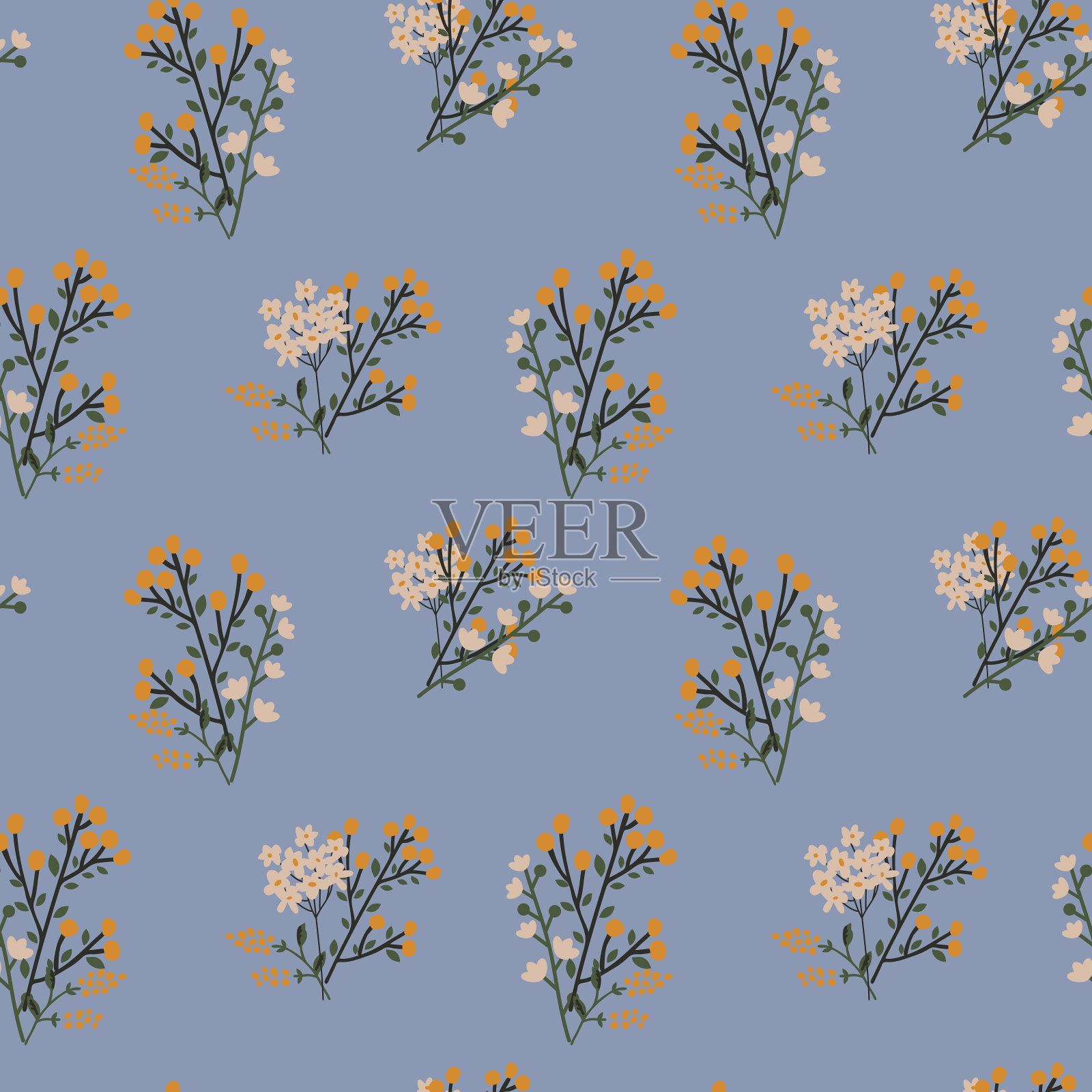 无缝的花卉图案插画图片素材