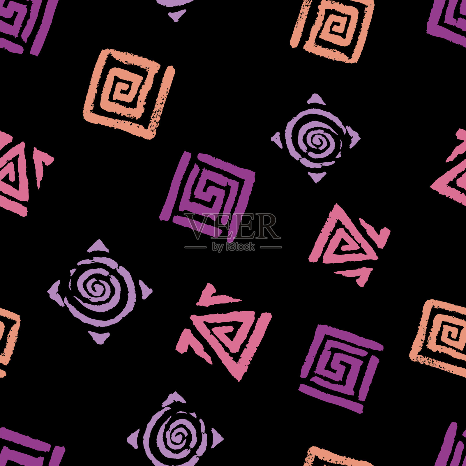 无缝图案的装饰多彩抽象插画图片素材