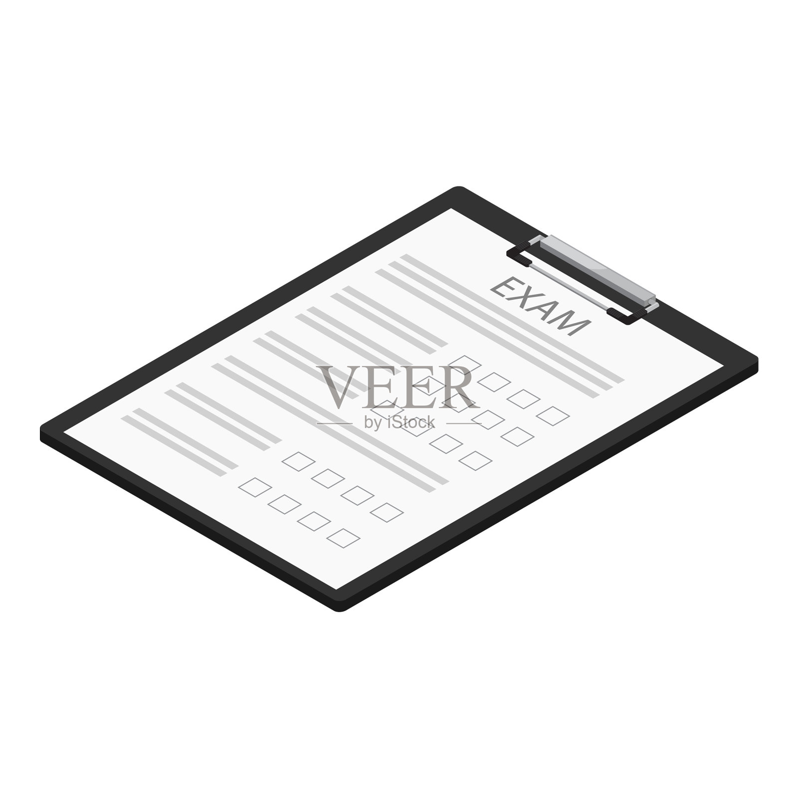空白的考试单孤立在白色背景设计元素图片