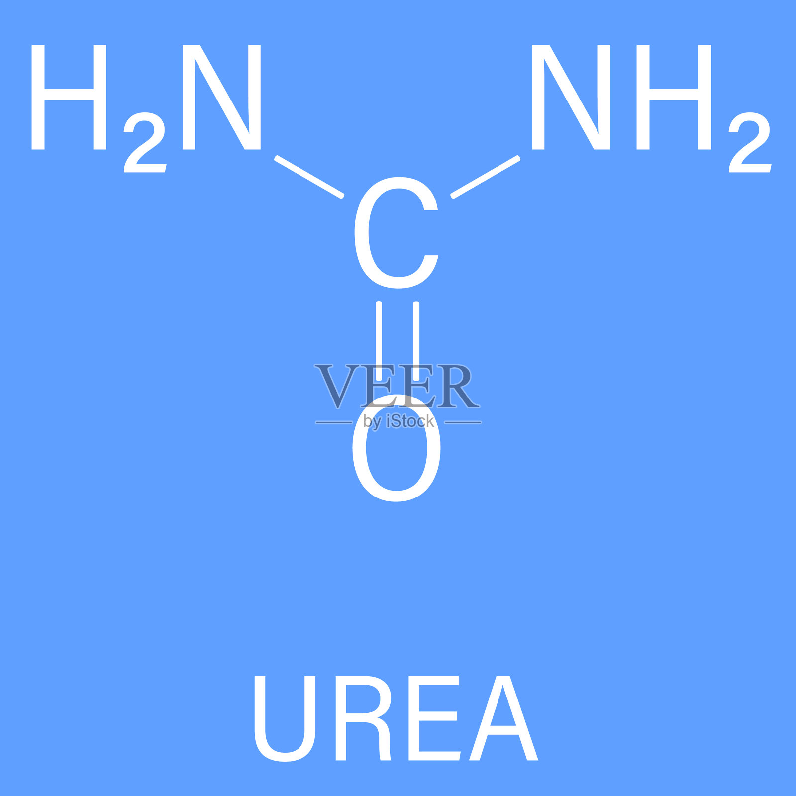 尿素或尿素分子骨架公式插画图片素材