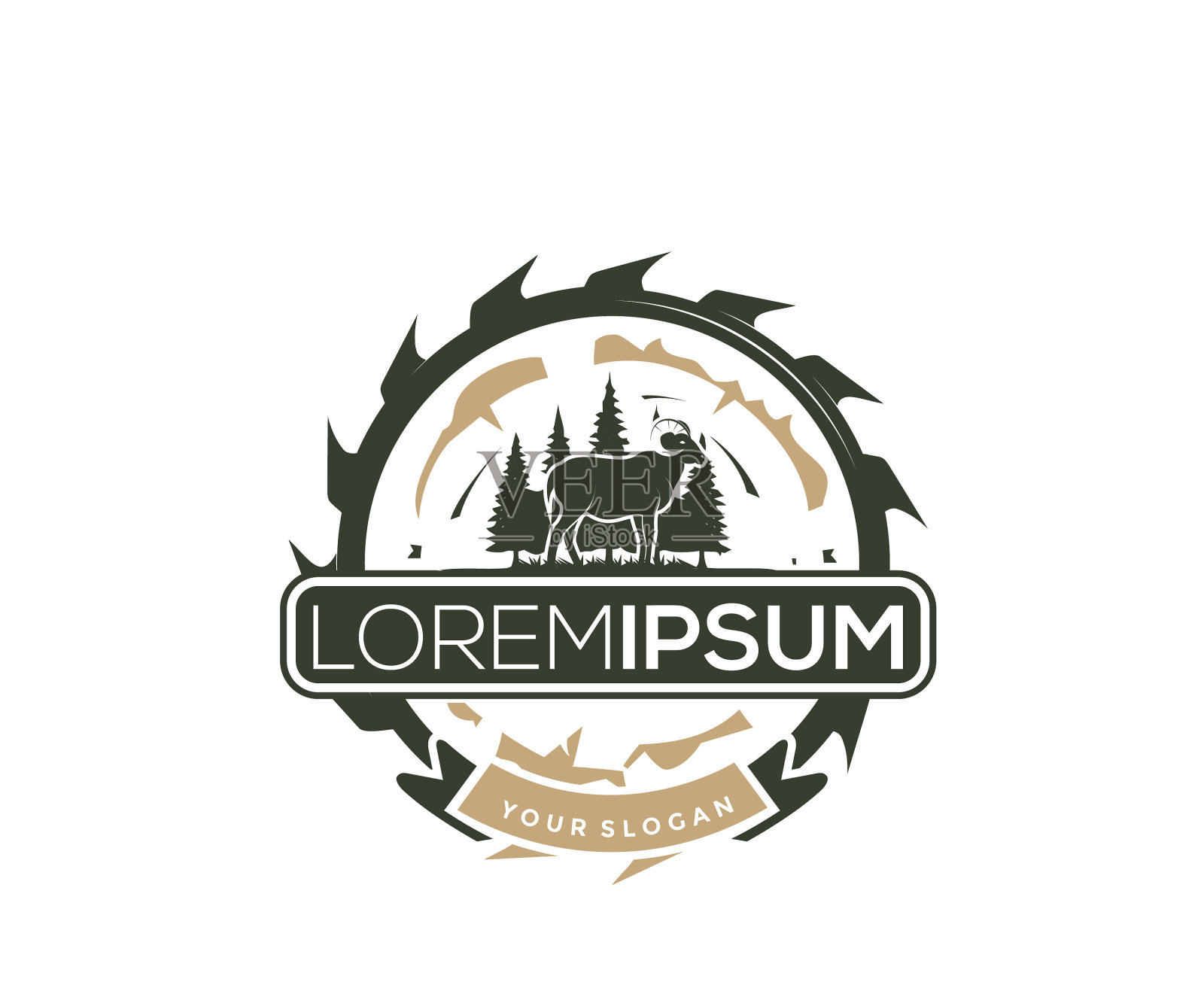 设计剪影山羊冒险插画图片素材