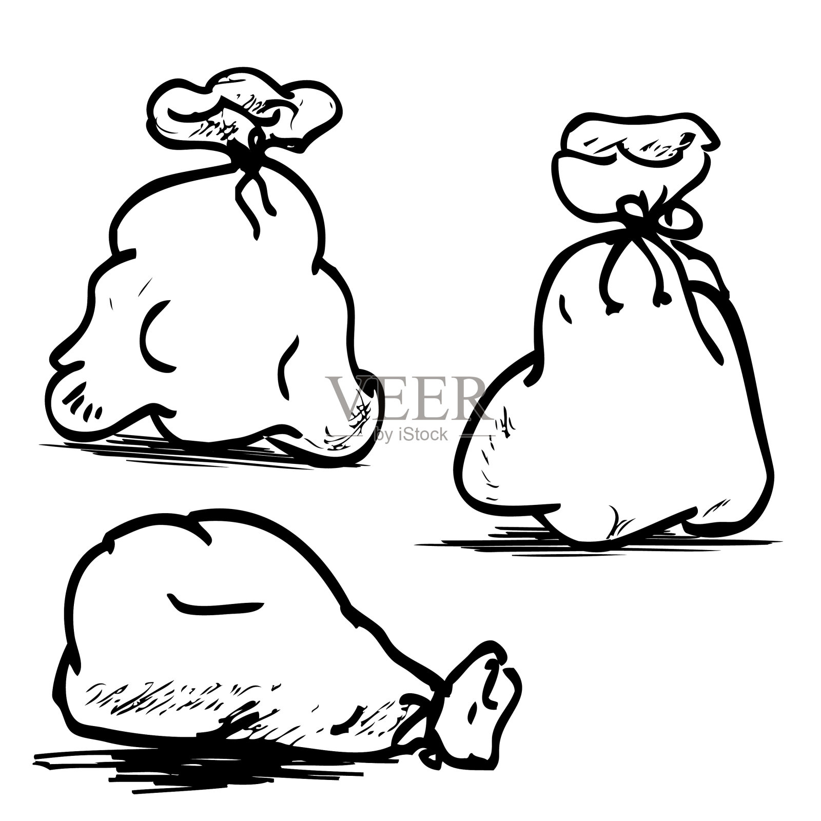 简单的轮廓手绘草图三拉紧设计元素图片