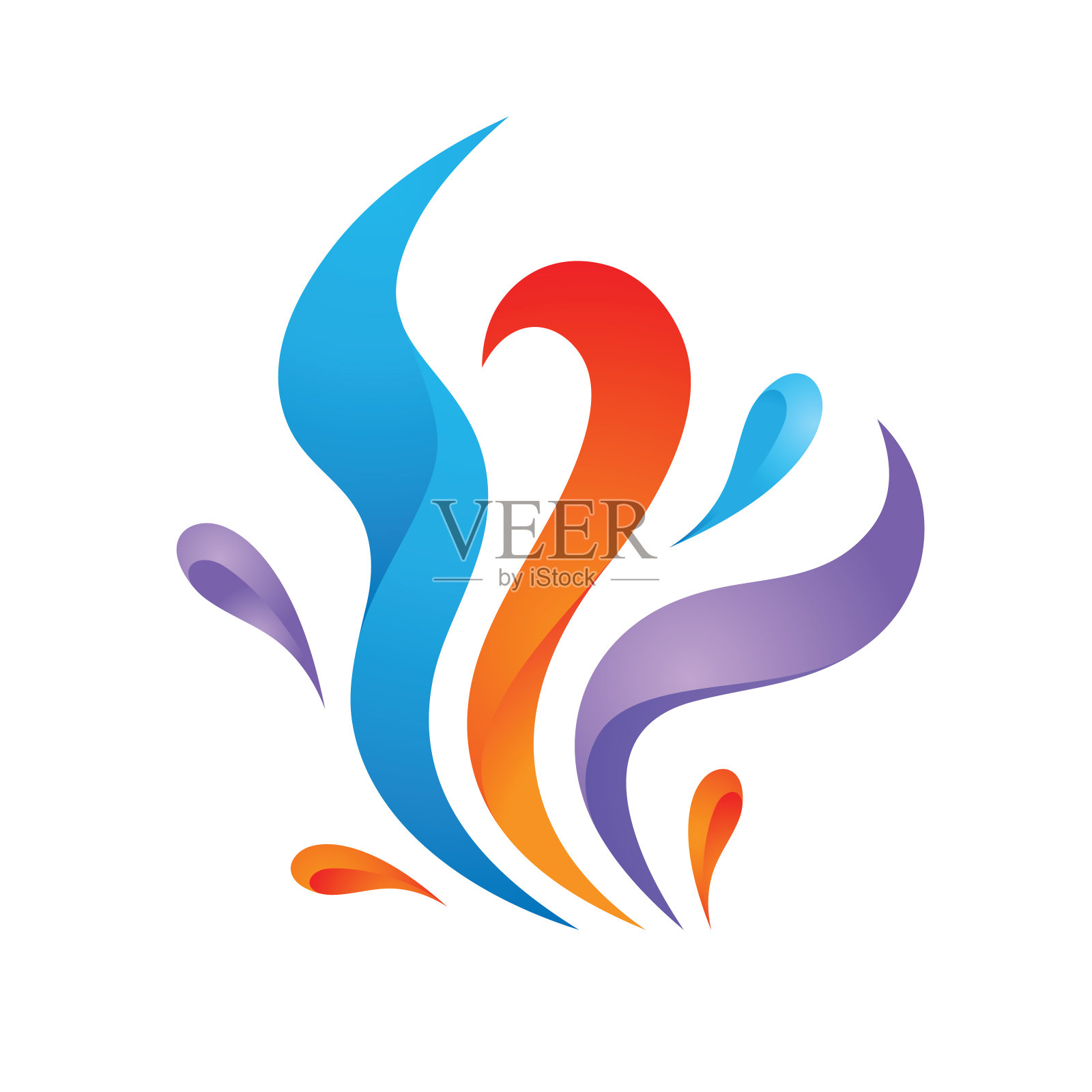 抽象的叶子和花瓣-概念标识设计。自然发展的迹象。自由快乐的图标。动态设计元素。矢量插图。企业形象。插画图片素材