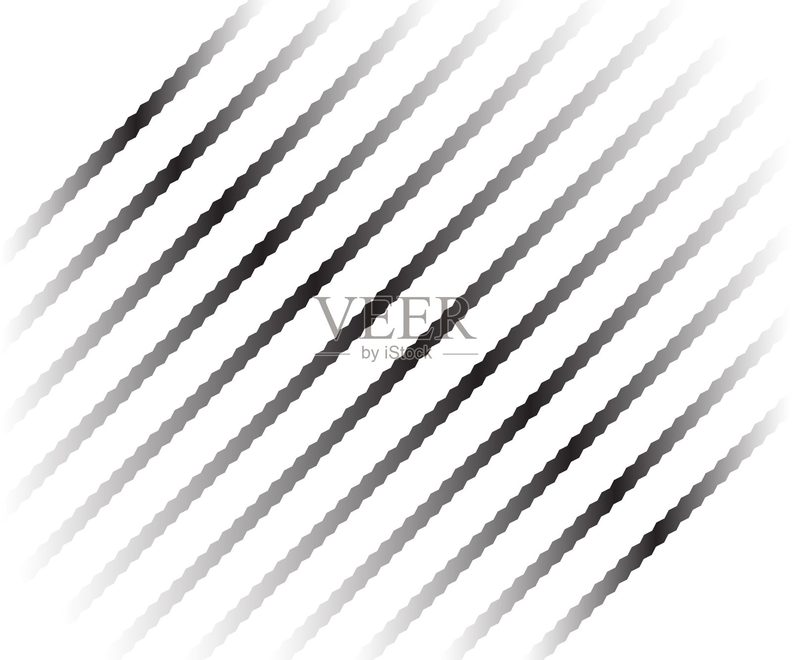 波浪线和波浪之字形线条抽象插画图片素材